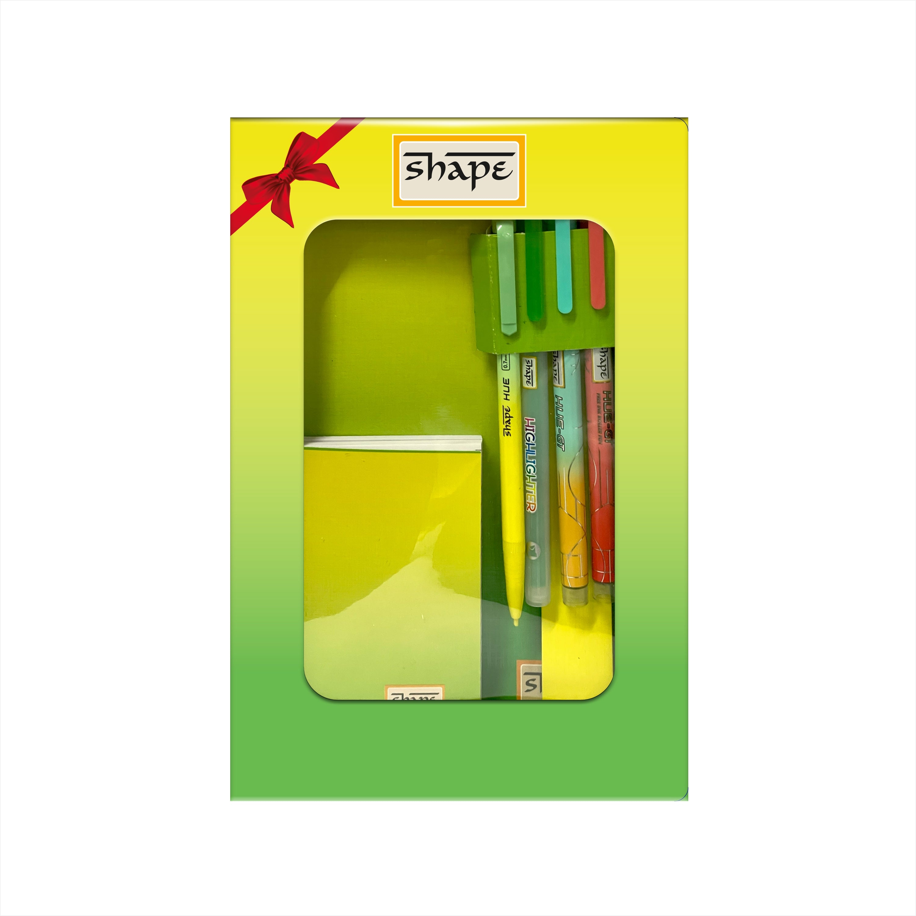 Shape Hue Premium Stationery Gift Set-(Yellow-Green)