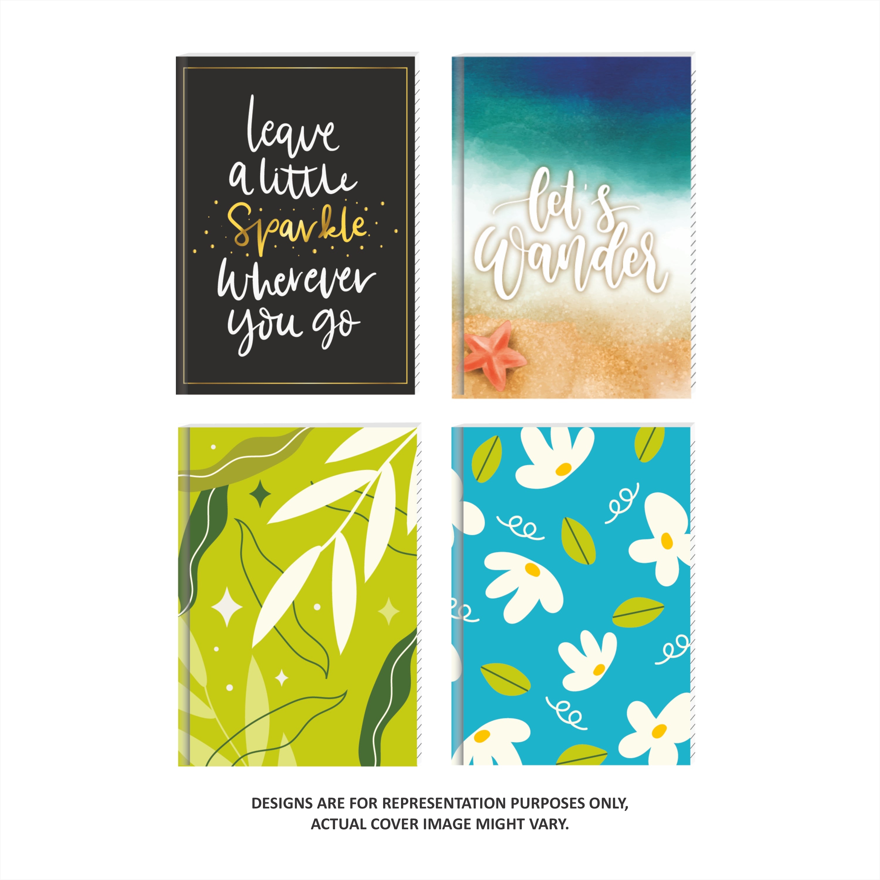 Shape Case Bound Notes - A7 Size, 192 Ruled Pages, Pack of 4
