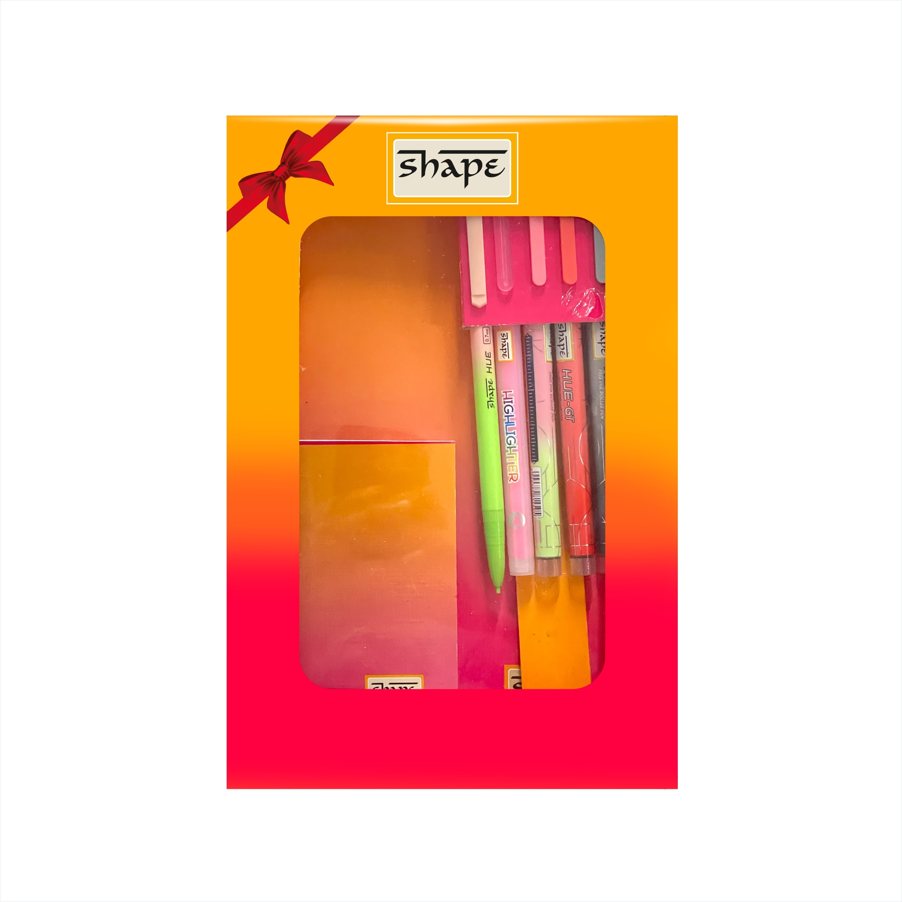 Shape Hue Premium Stationery Gift Set-(Pink-Orange)
