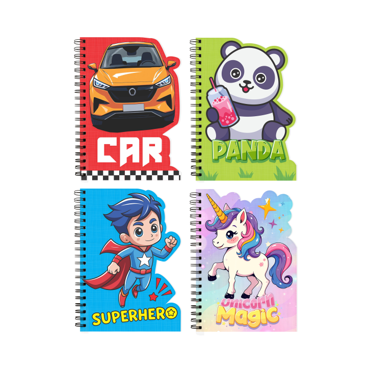 Shape Wiro Cutout Notes - A5 Size, 160 Ruled Pages, Pack of 4