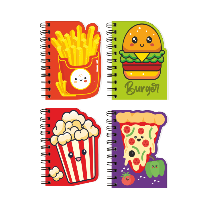 Shape Wiro Cutout Notes - A6 Size, 160 Ruled Pages, Pack of 4