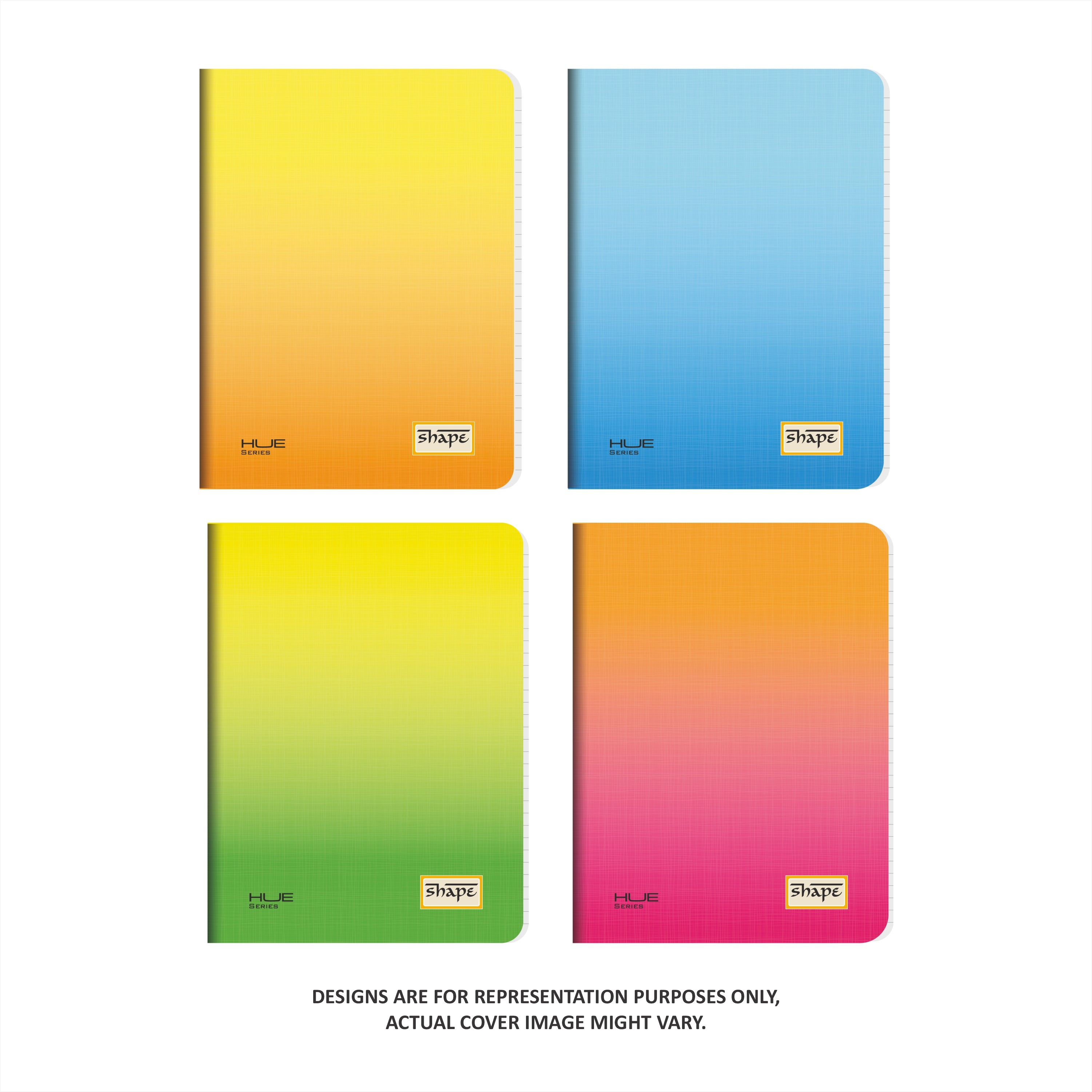 Shape Hue Soft Bound Notes - A5 Size, 160 Ruled Pages, Pack of 2