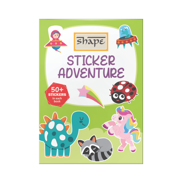 Shape Sticker Adventure Book - A4 Size, 16 Pages, Pack of 4