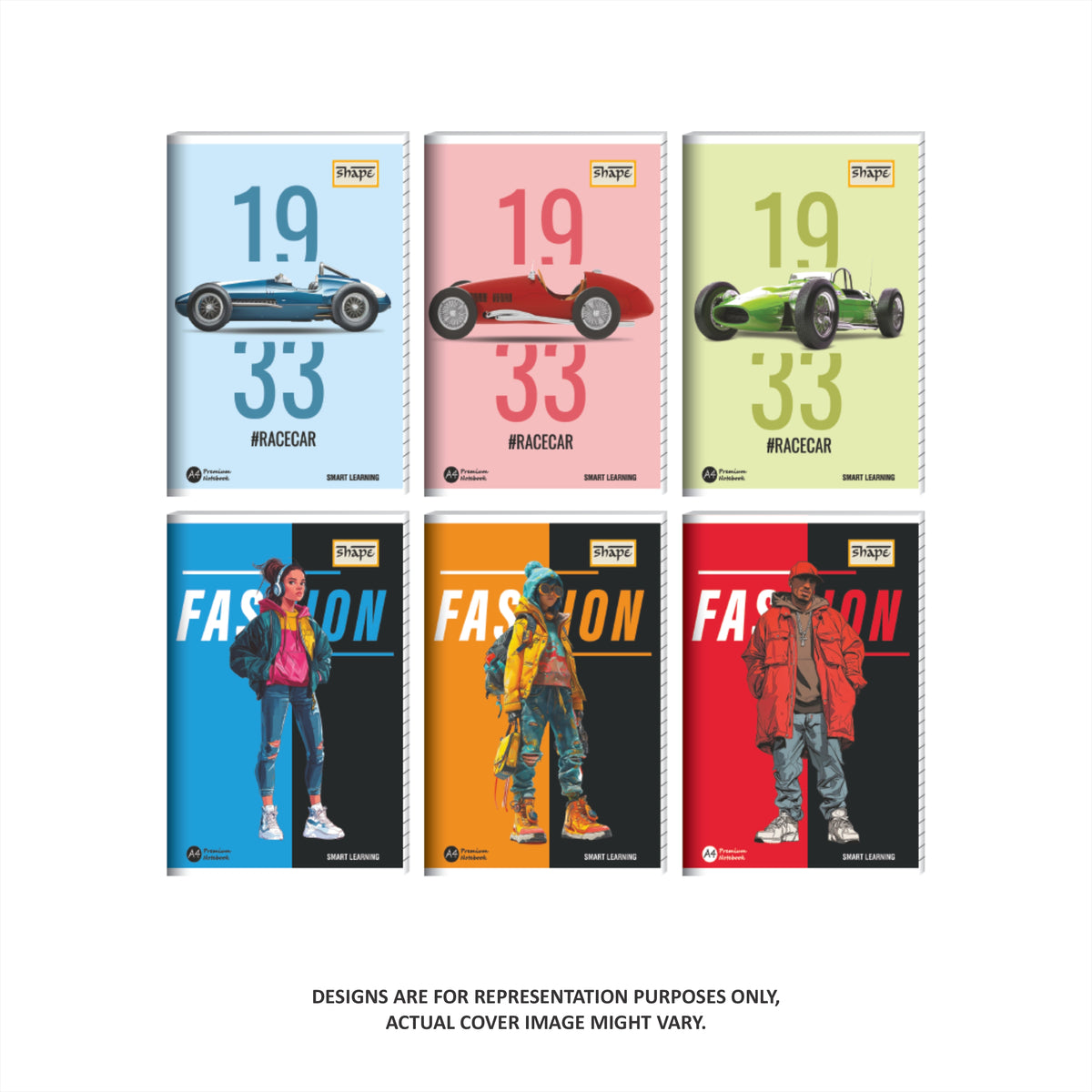 Shape Notebook Shape Notebook - A4 Size, 172 Ruled Pages, Pack of 6 – Shape Stationery