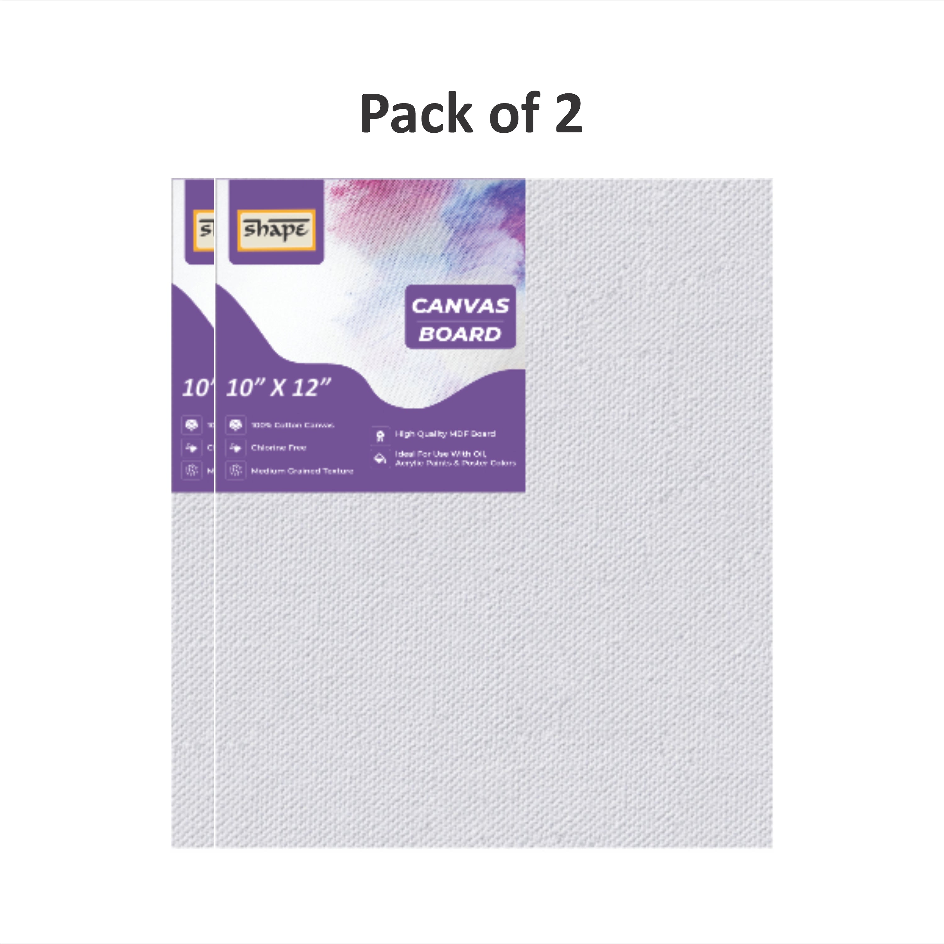 Shape Canvas Board 10*12 - Pack of 2