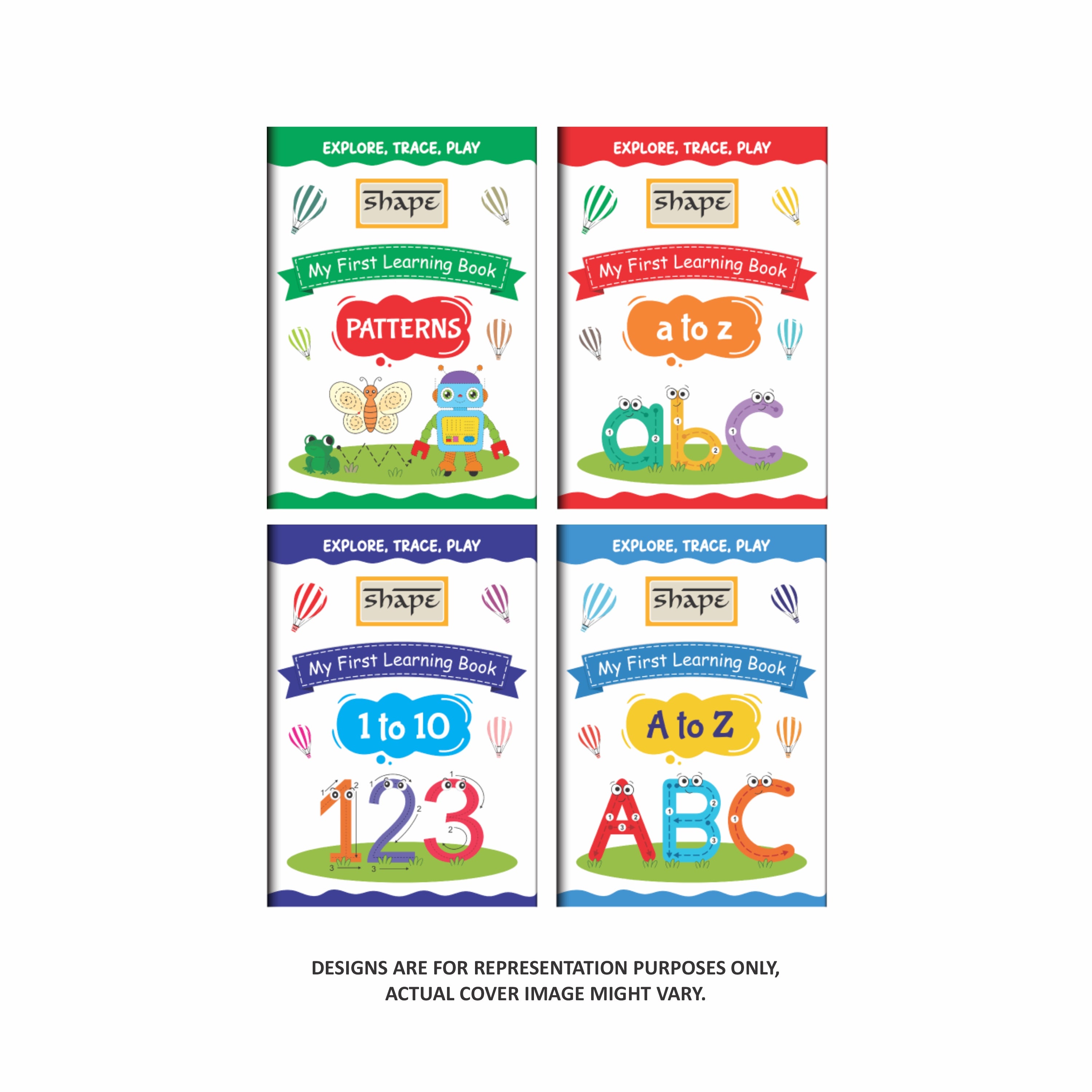 Shape My First Learning Book - A4 Size, 16 Page, Pack of 4