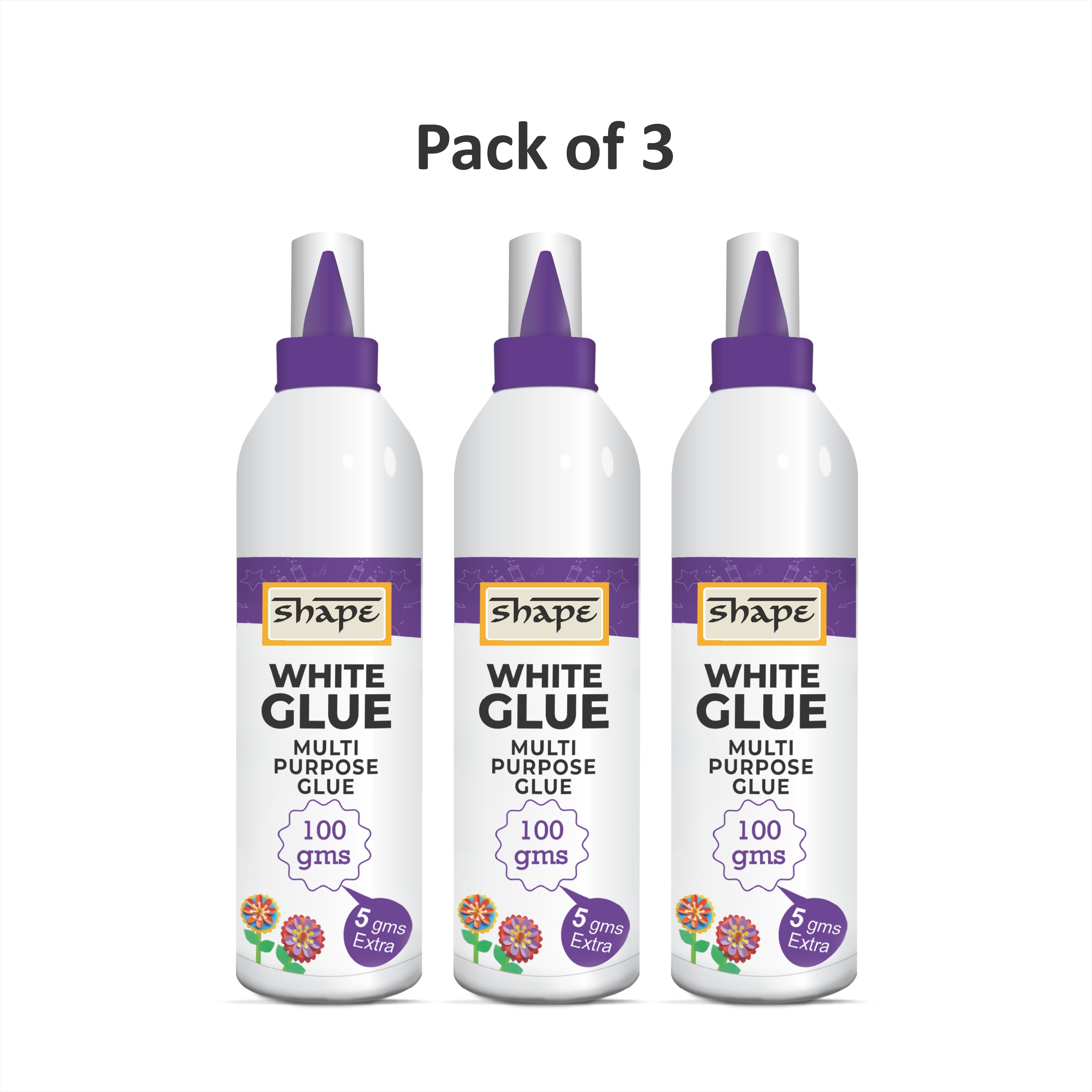 Shape White Glue - 100 + 5 GM - Pack of 3