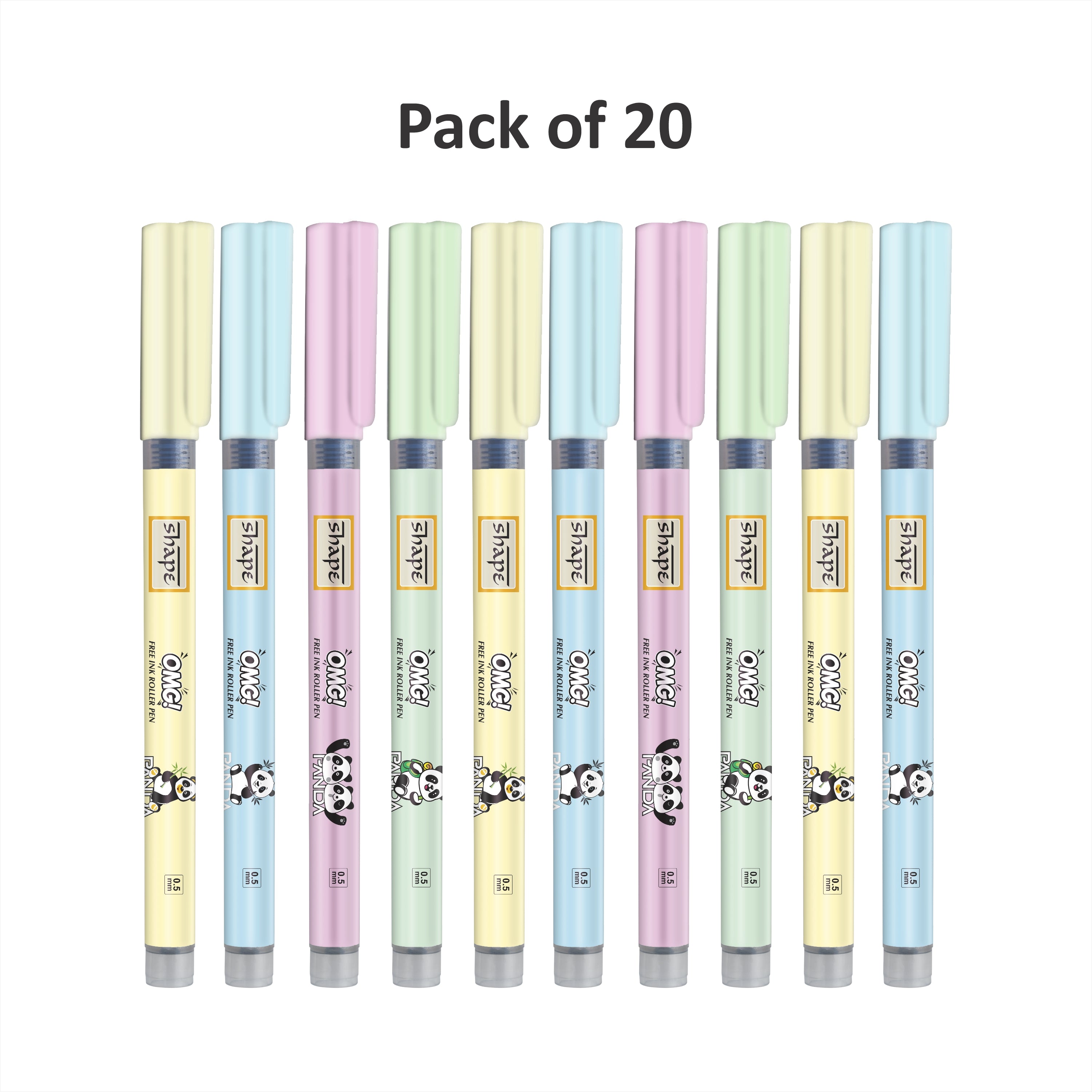 Shape OMG Panda  Roller Pen - Pack of 20