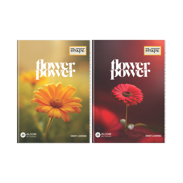 Shape Bloom Notebook - A4 Size, 172 Ruled Pages, Pack of 3