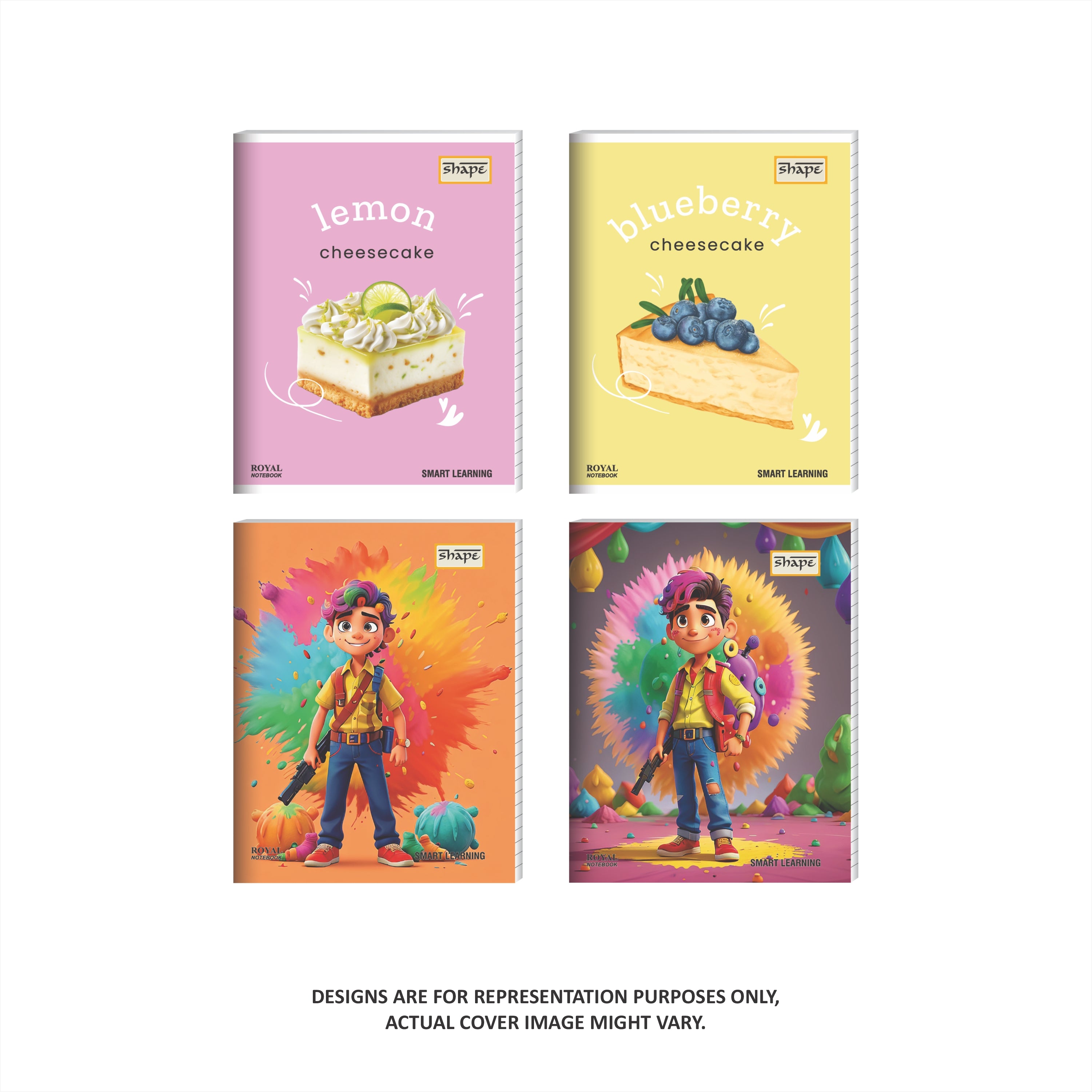 Shape Royal Notebook - 18*24 Size, 172 Ruled Pages, Pack of 6