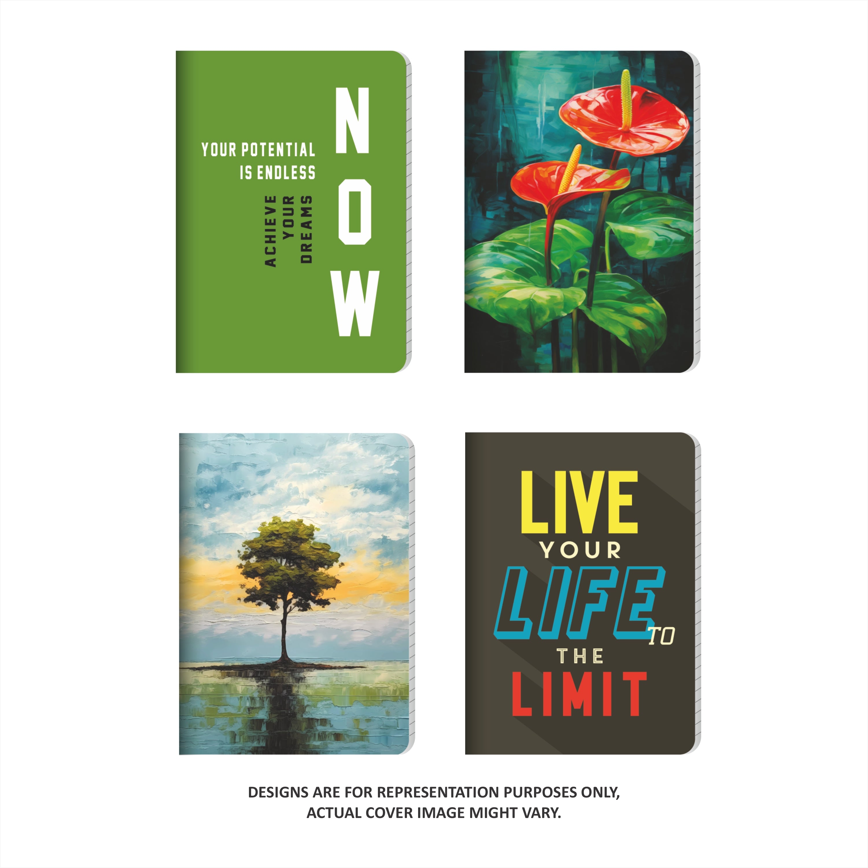 Shape Softbound Notes - A6 Size, 192 Ruled Pages, Pack of 4