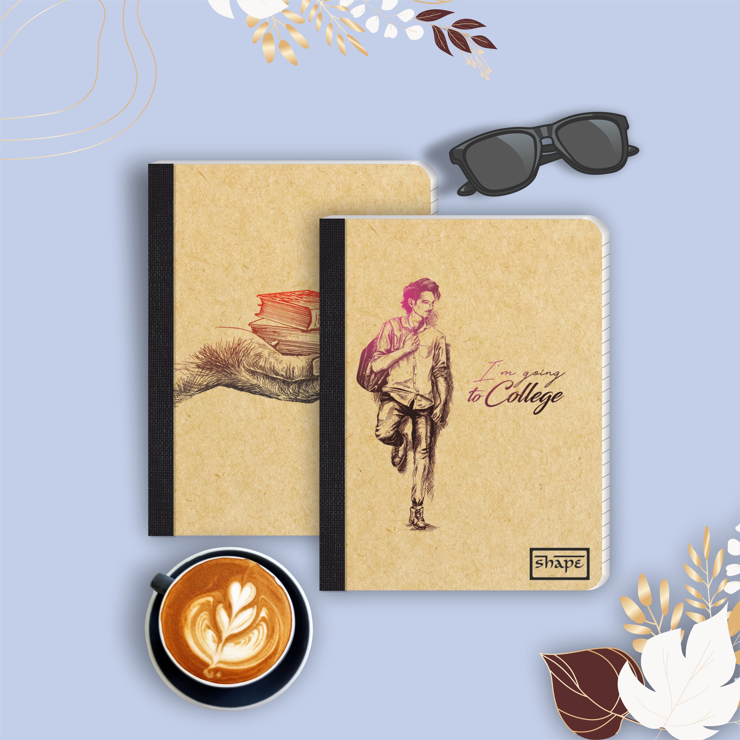 Shape Krafto Notes - A5 Size, 160 Ruled Pages, Natural Shade, Pack of 2