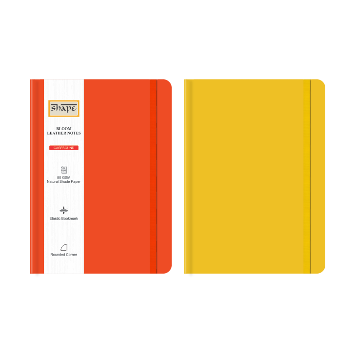Shape Pastel Leatherite Casebound Notes - A5 Size, 172 Ruled Pages