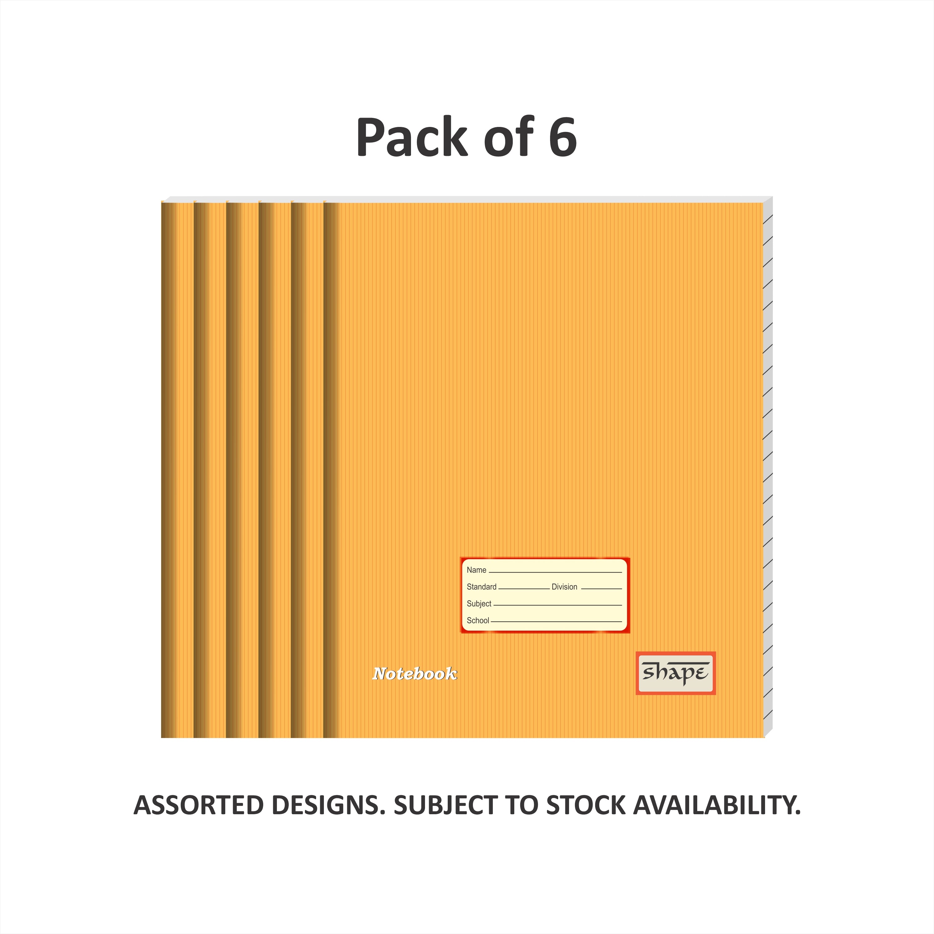 Shape Notebook Shape Royal Brown Notebook - 18*24 Size, 172 Ruled Pages, Pack of 6 ...