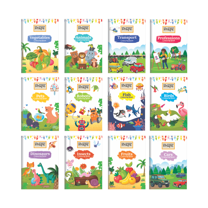 Shape My Coloring Book - A4 Size, 16 Page, Pack of 12