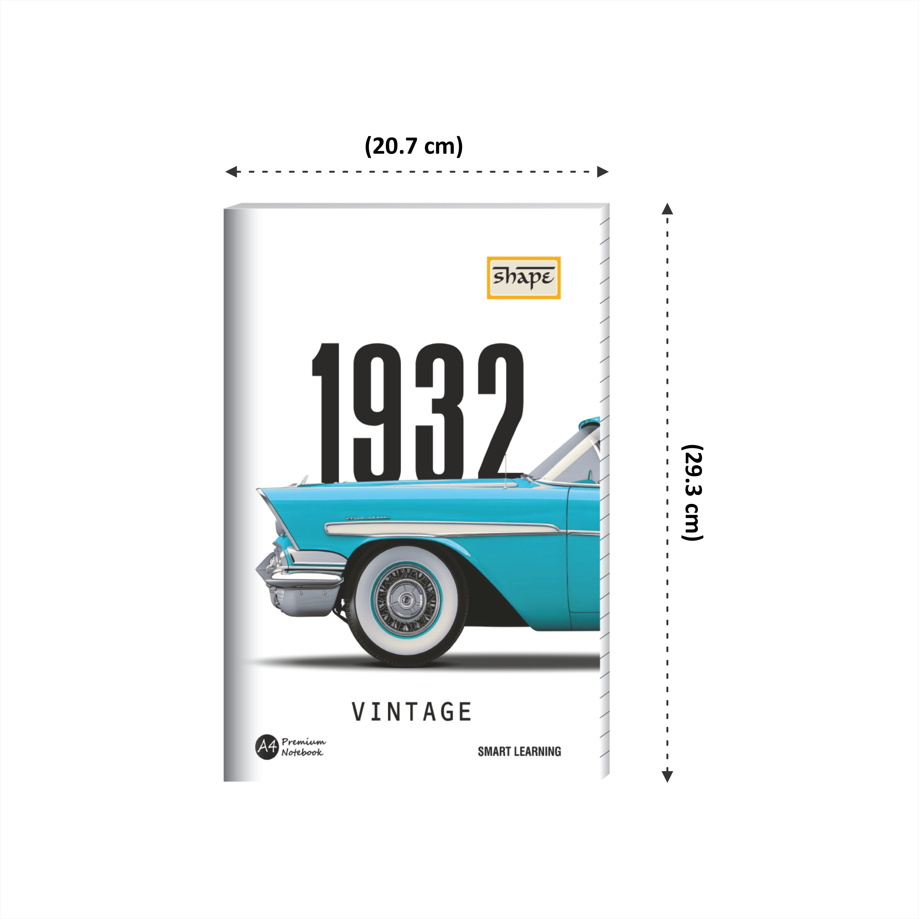 Shape Notebook - A4 Size, 136 Ruled Pages, Pack of 3