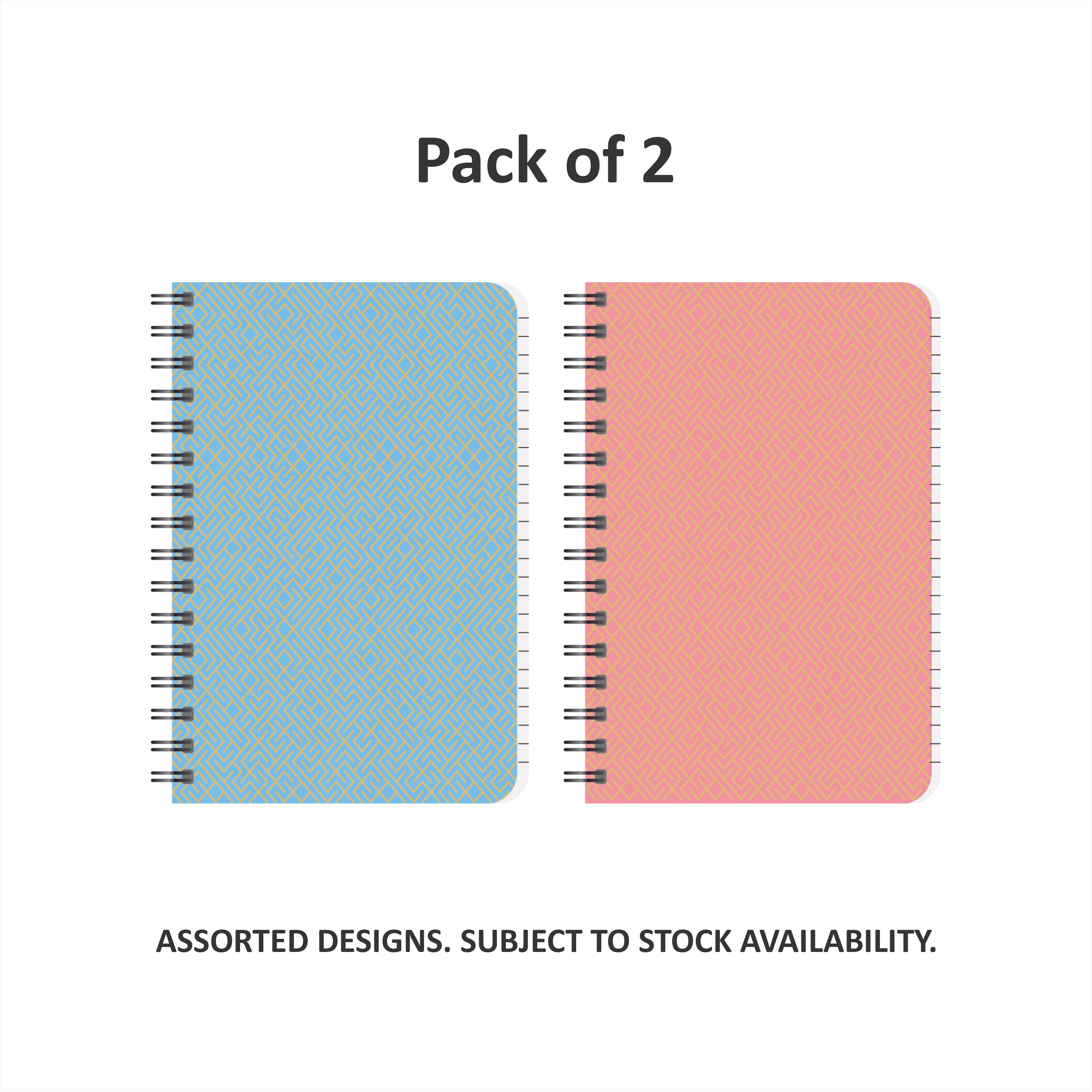 Shape Pastel Wiro Notes - A5 Size, 160 Ruled Pages, Natural Shade, Pack of 2