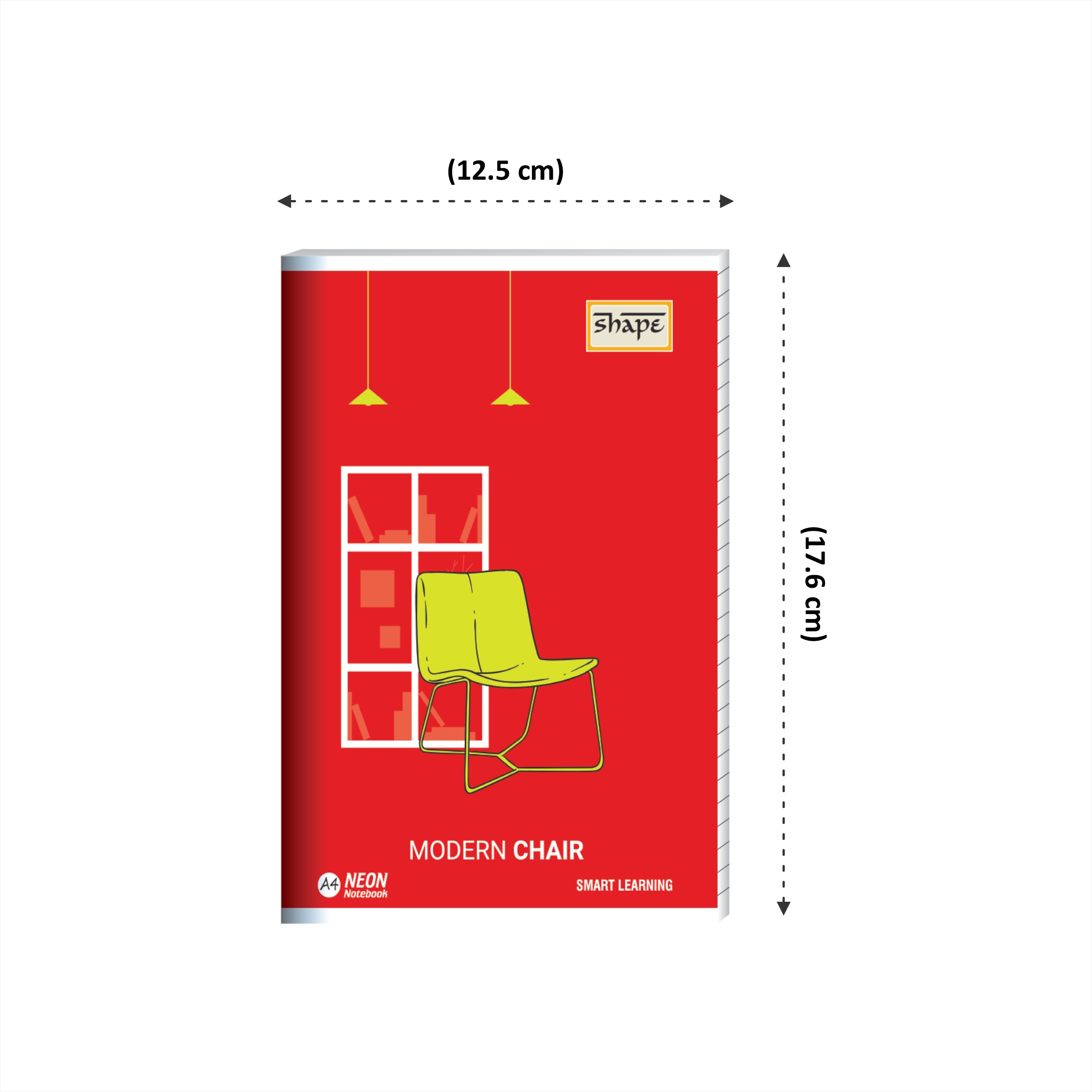 Shape Neon Notebook - A4 Size, 172 Ruled Pages, Pack of 6