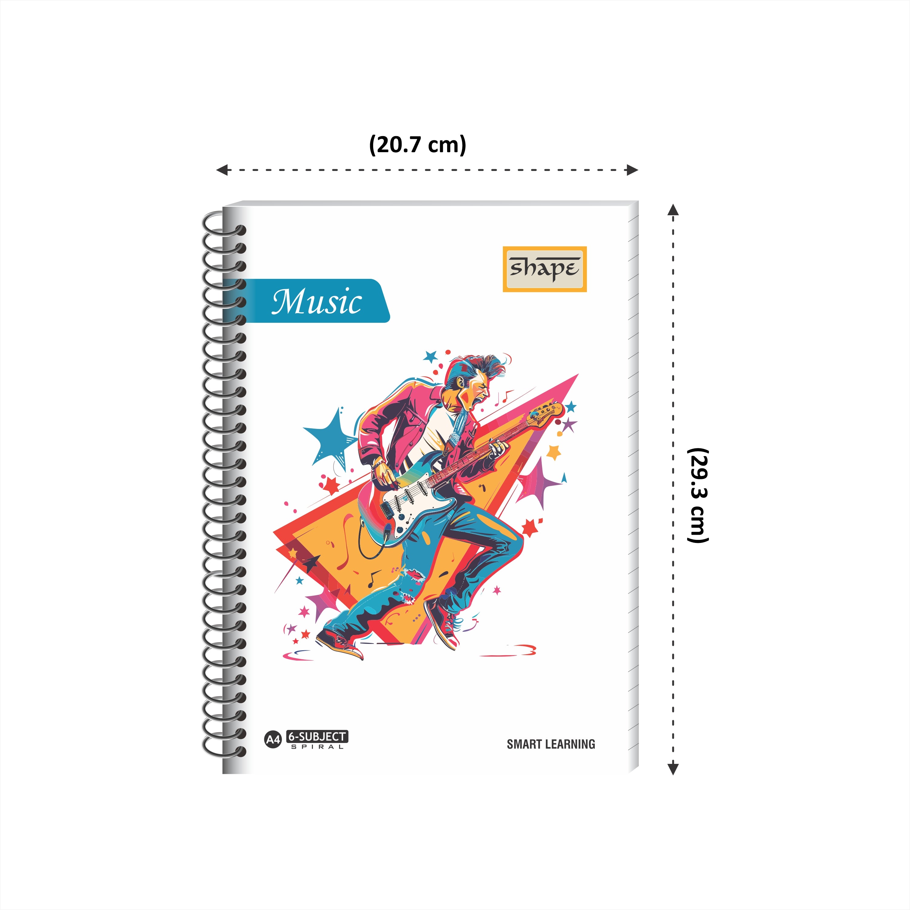 Shape 6 Subject Spiral Notebook - A4 Size, 300 Ruled Pages