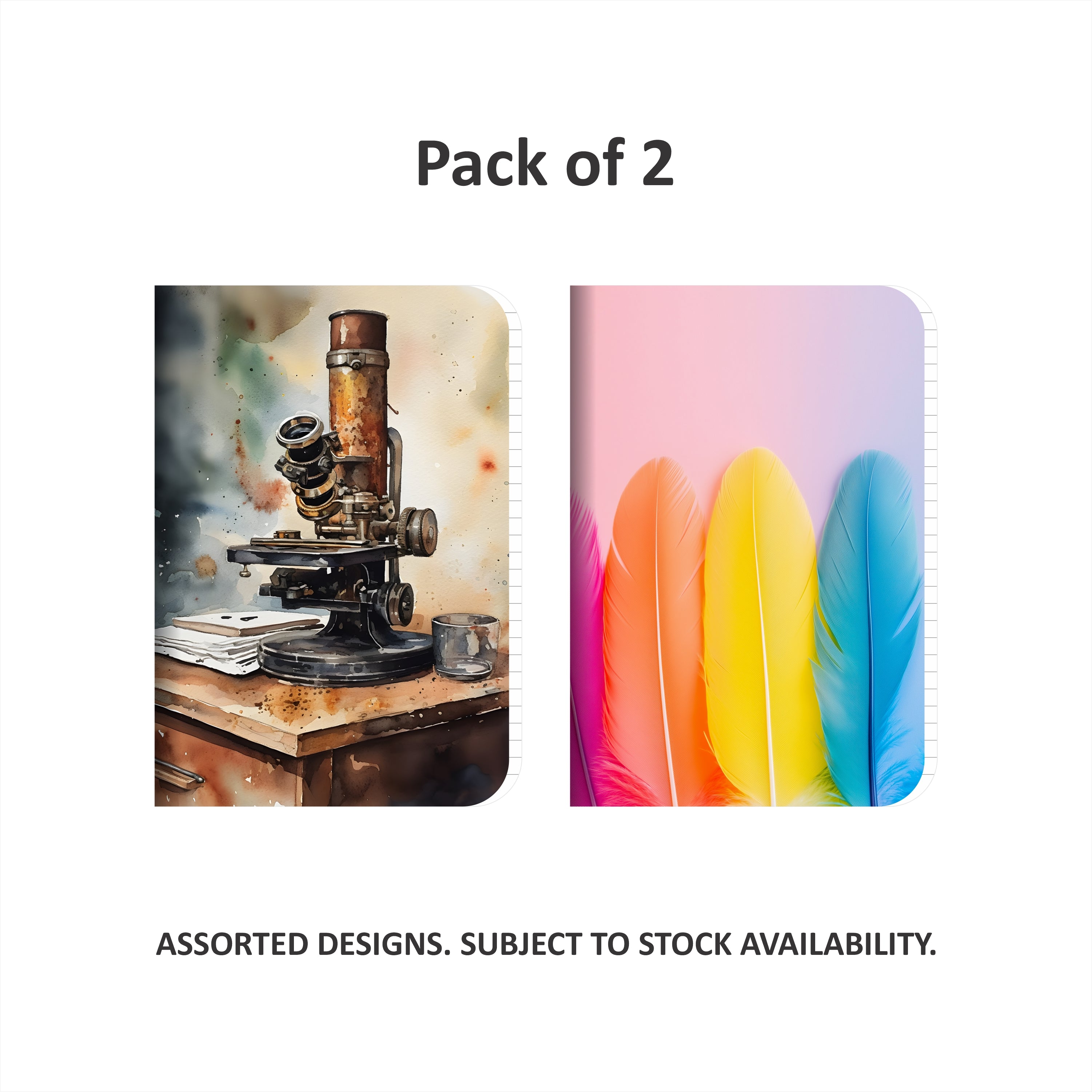 Shape Softbound Notes - A5 Size, 160 Ruled Pages, Natural Shade, Pack of 2