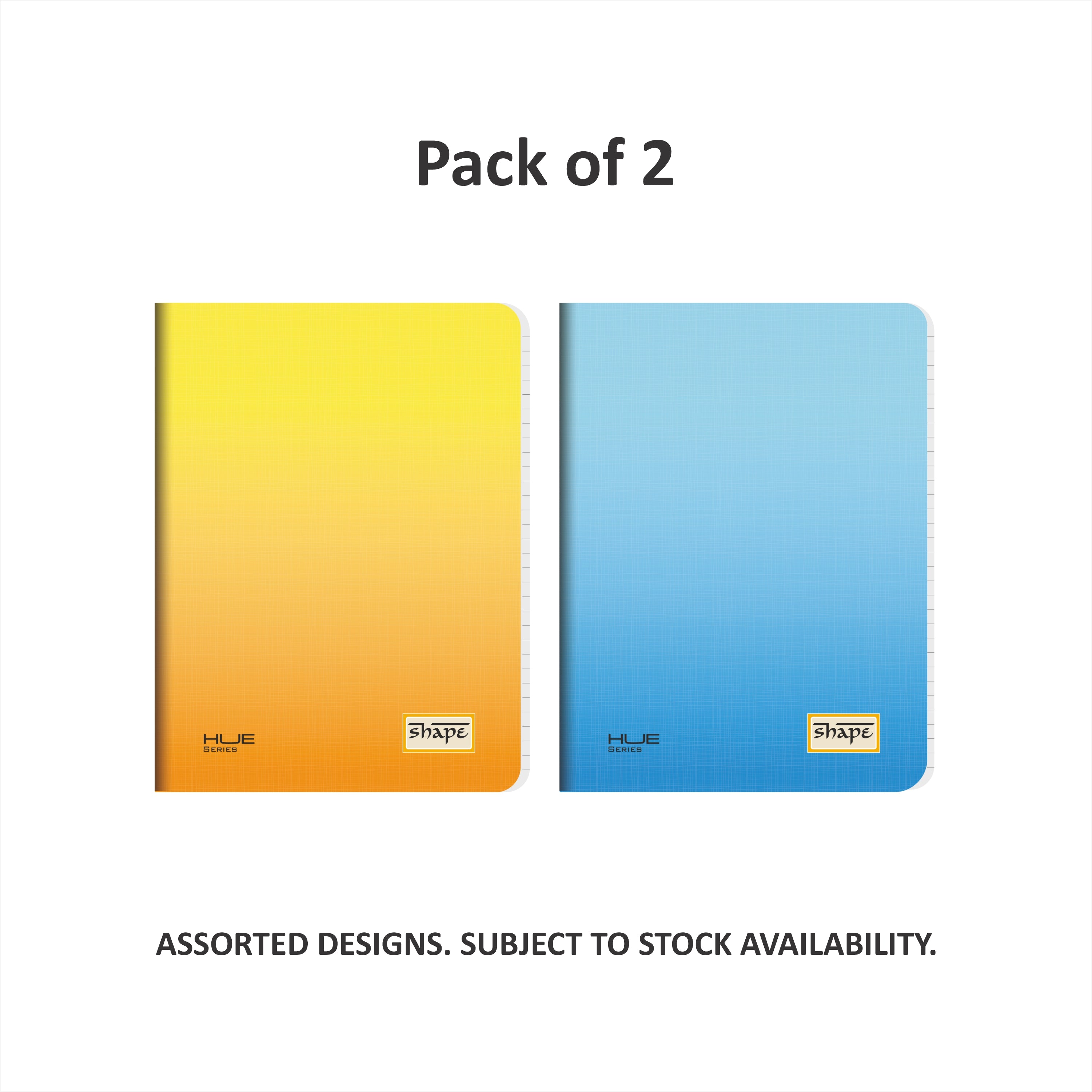Shape Hue Soft Bound Notes - A5 Size, 160 Ruled Pages, Pack of 2