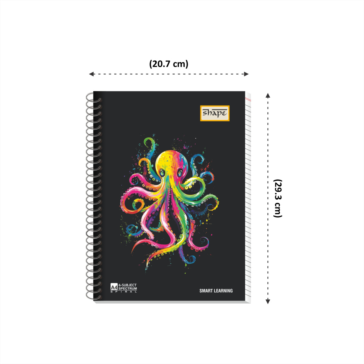 Shape Notebook Shape Sprectrum 6 Subject Spiral Notebook - A4 Size, 300 Ruled Pages ...