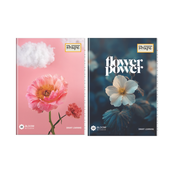 Shape Bloom Notebook - A4 Size, 172 Ruled Pages, Pack of 3