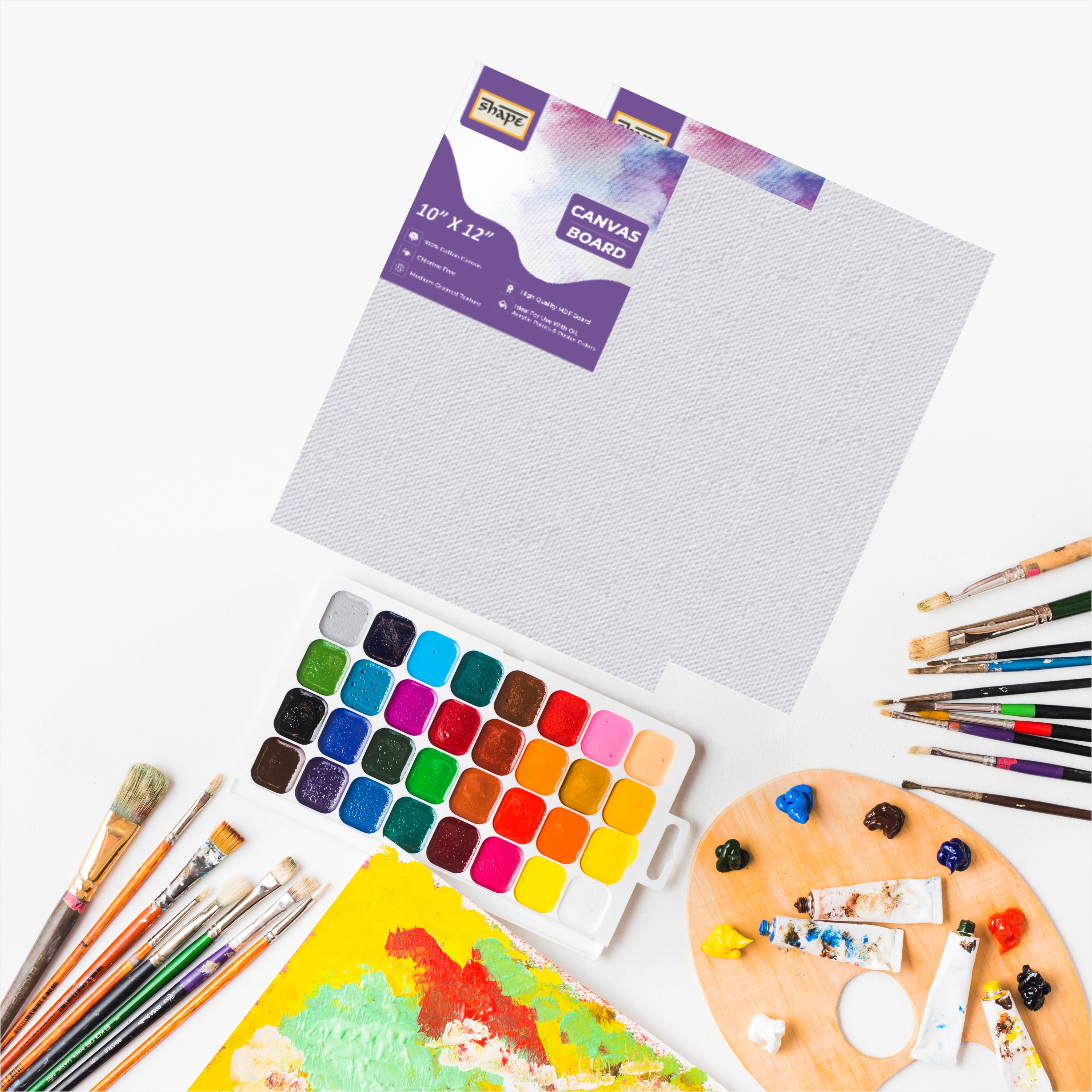 Shape Canvas Board 10*12 - Pack of 2