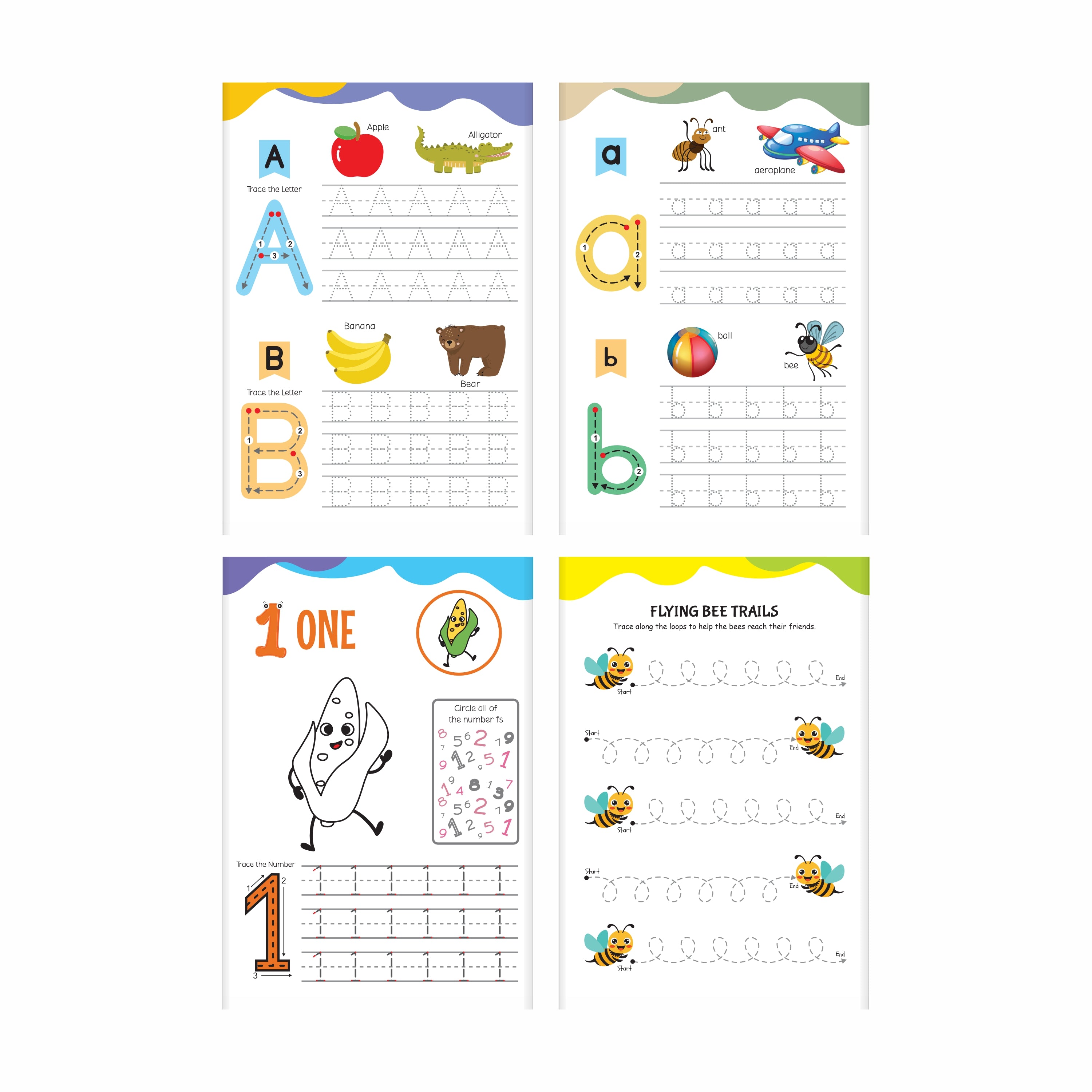 Shape My First Learning Book - A4 Size, 16 Page, Pack of 4