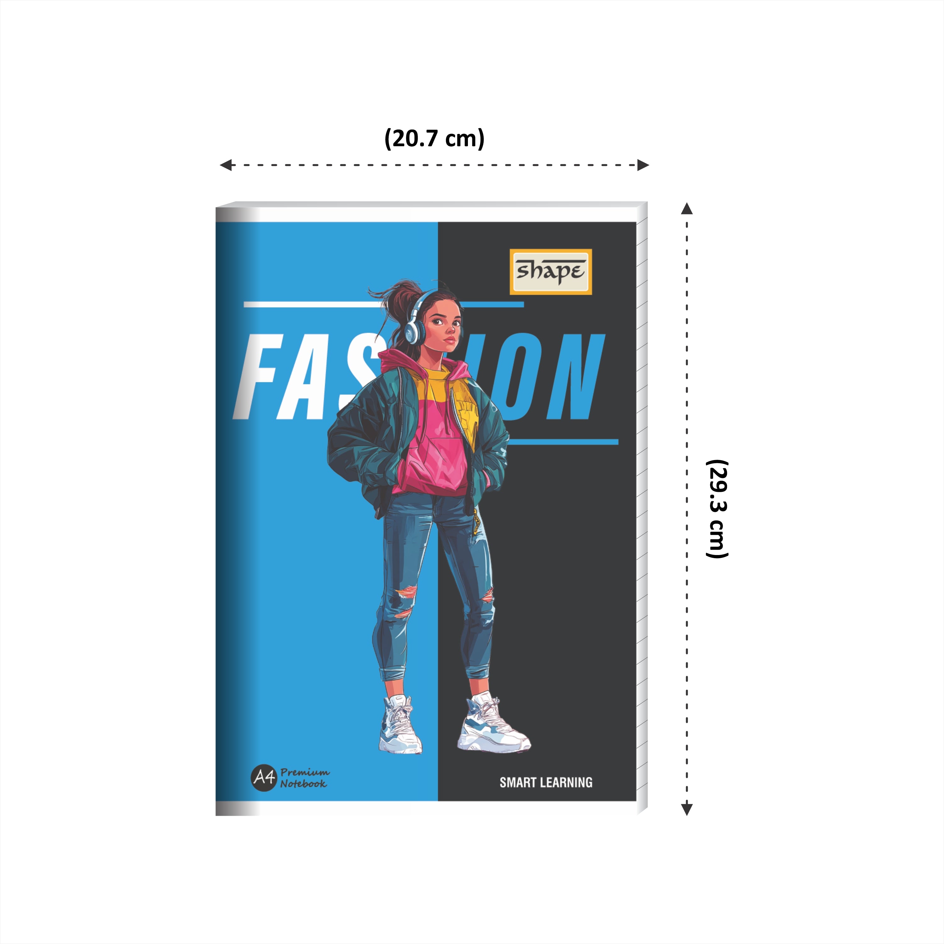 Shape Notebook - A4 Size, 172 Ruled Pages, Pack of 3