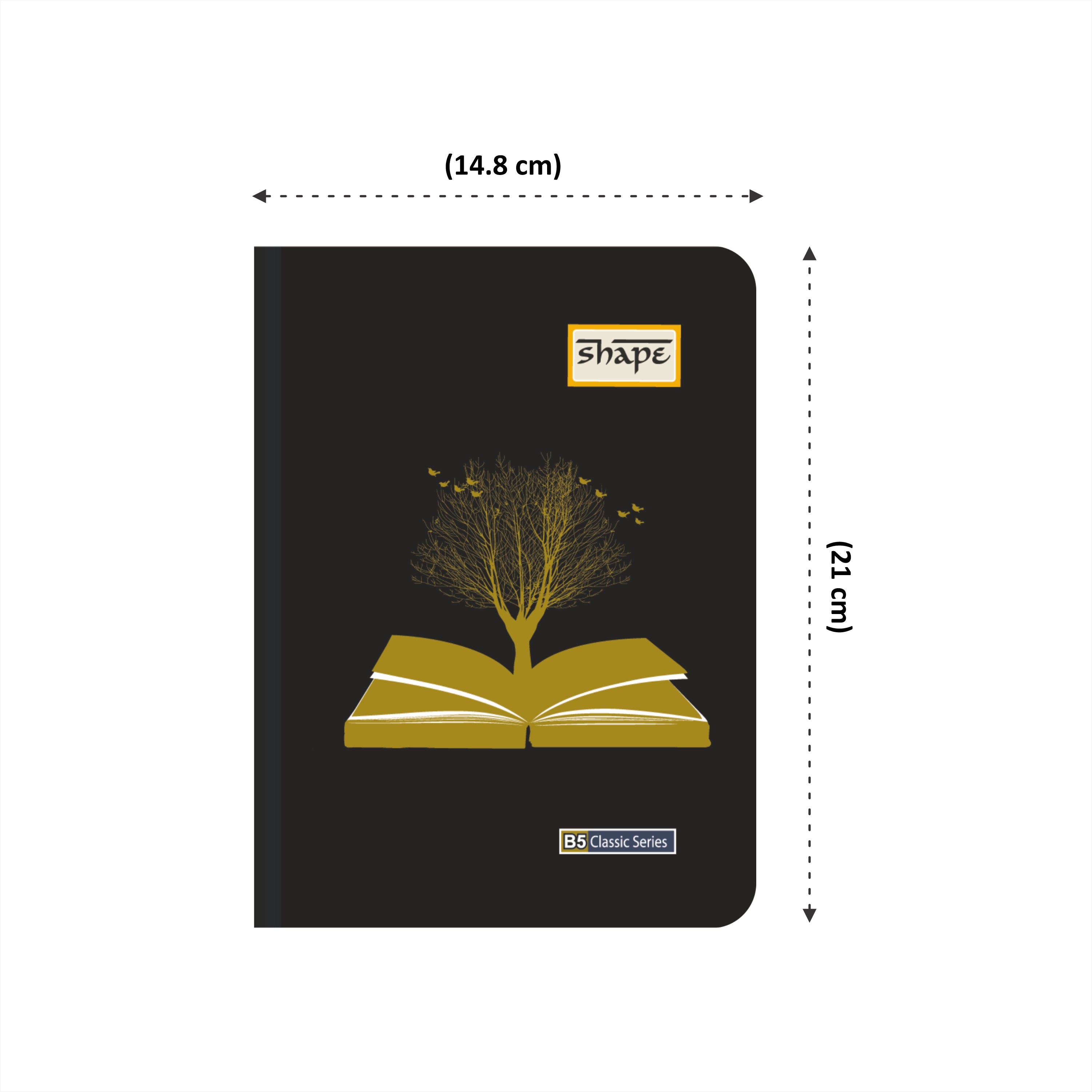 Shape Classic Notes- A5 Size, 192 Ruled Pages, Natural Shade, Pack of 2