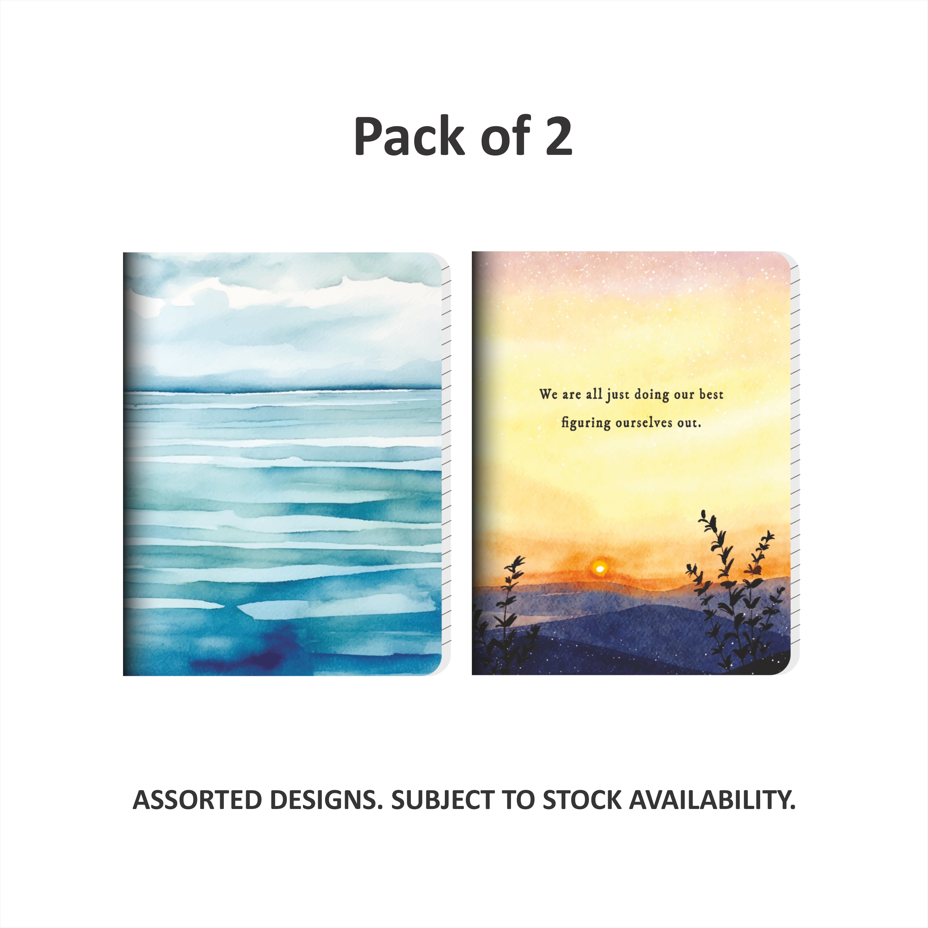 Shape Softbound Notes- B5 Size, 192 Ruled Pages, Natural Shade, Pack of 2