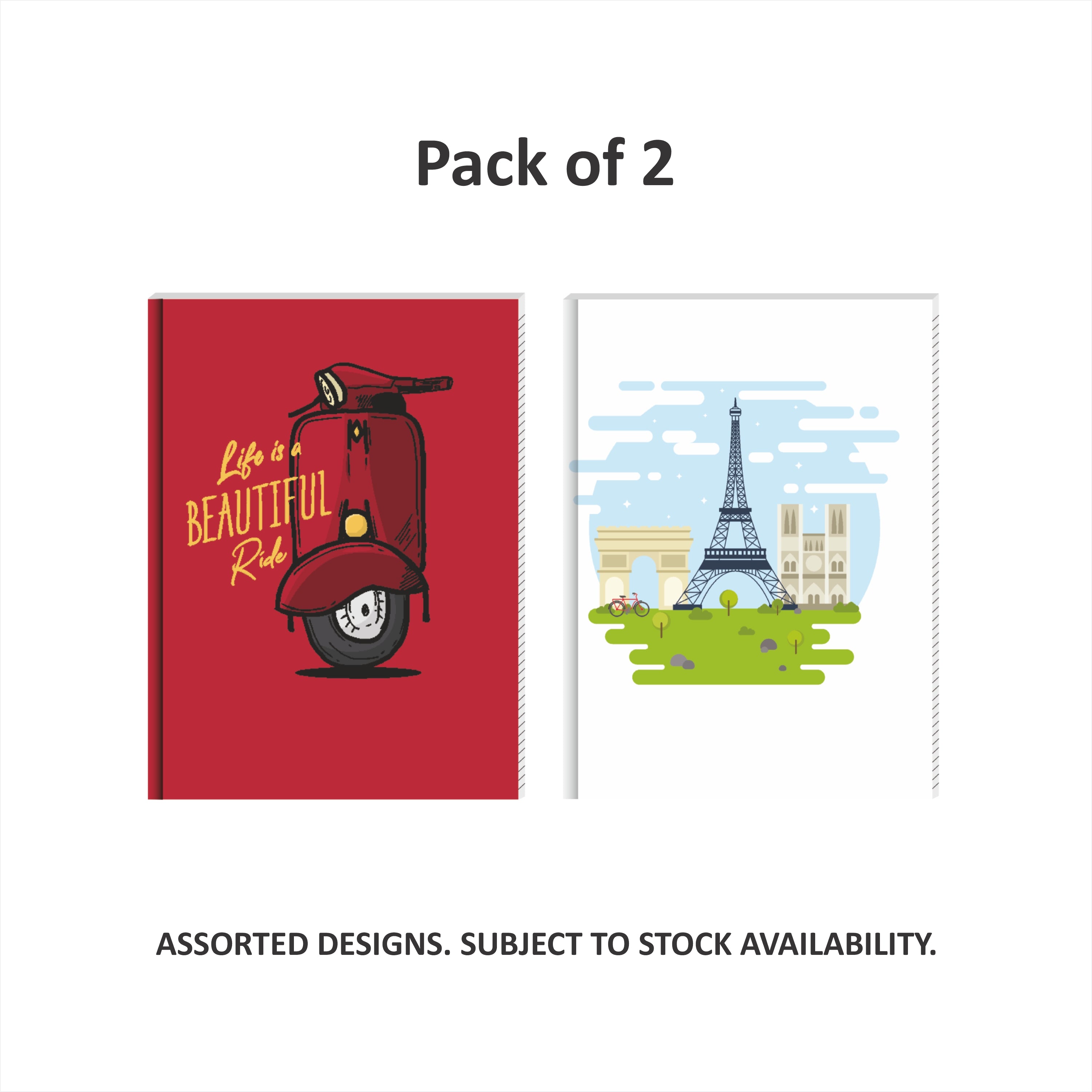 Shape Casebound Notes - B5 Size, 192 Ruled Pages, Natural Shade, Pack of 2