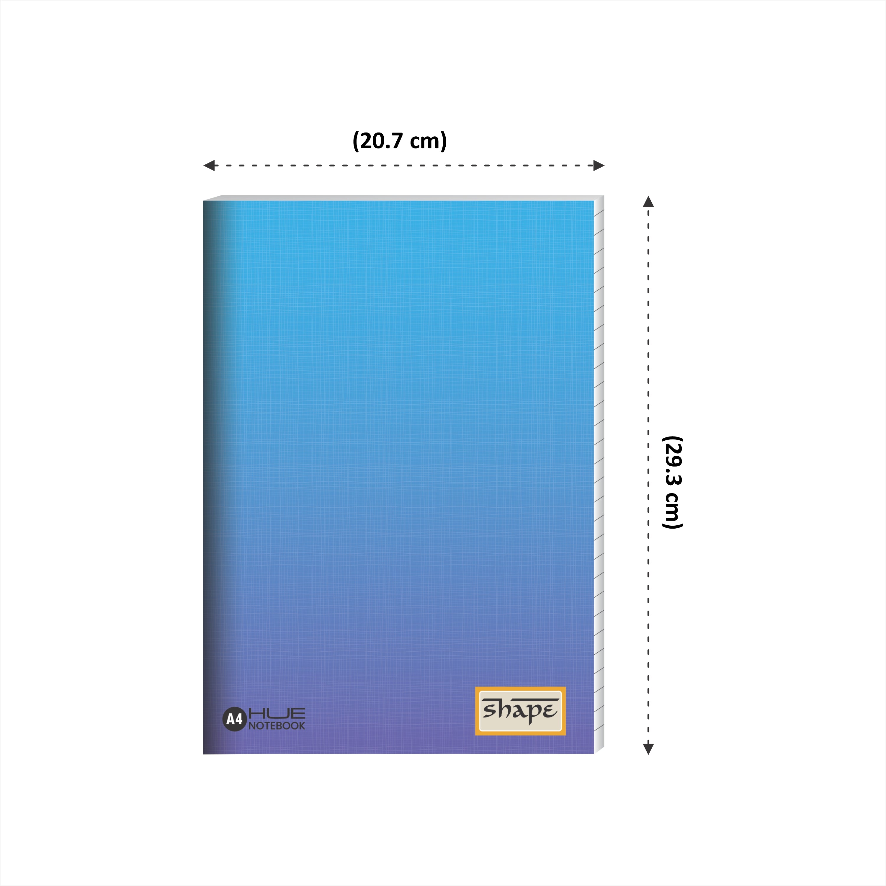 Shape Hue Notebook - A4 Size, 172 Ruled Pages, Pack of 3