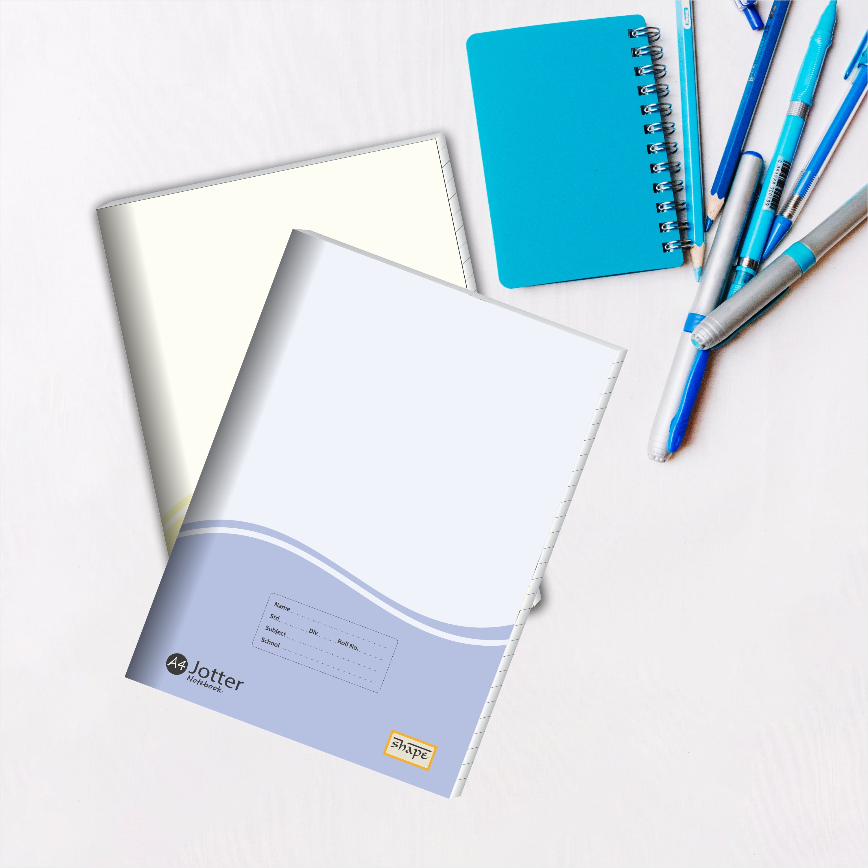 Shape Jotter Notebook- A4 Size, 172 Ruled Pages, Pack of 3