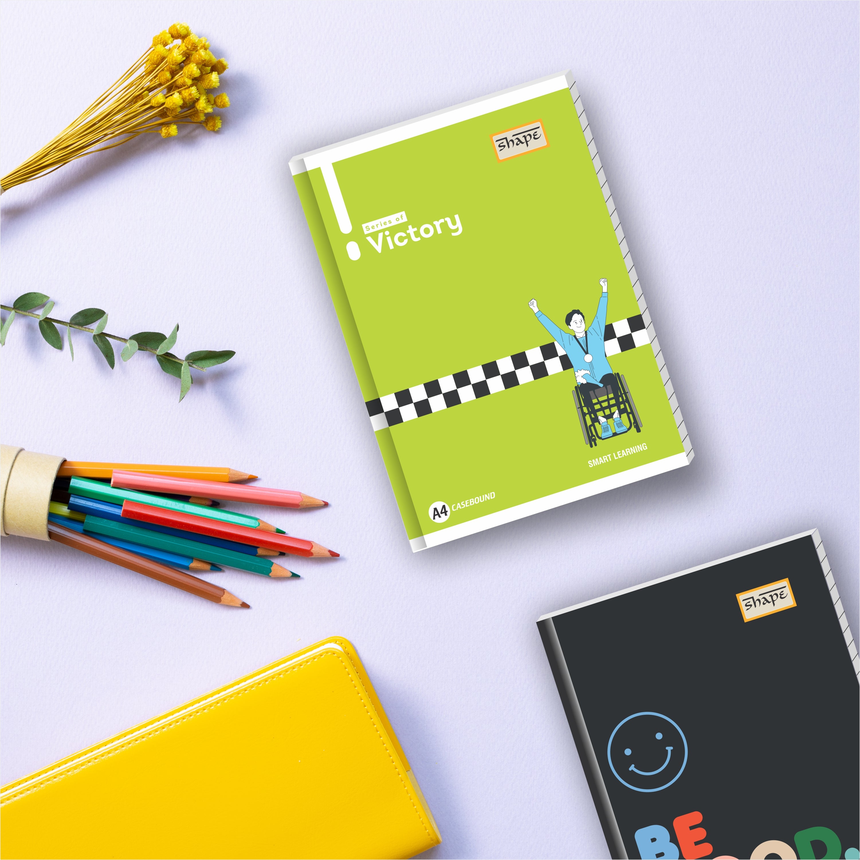 Shape Case Bound Notes- A4 Size, 192 Ruled Pages, Pack of 2