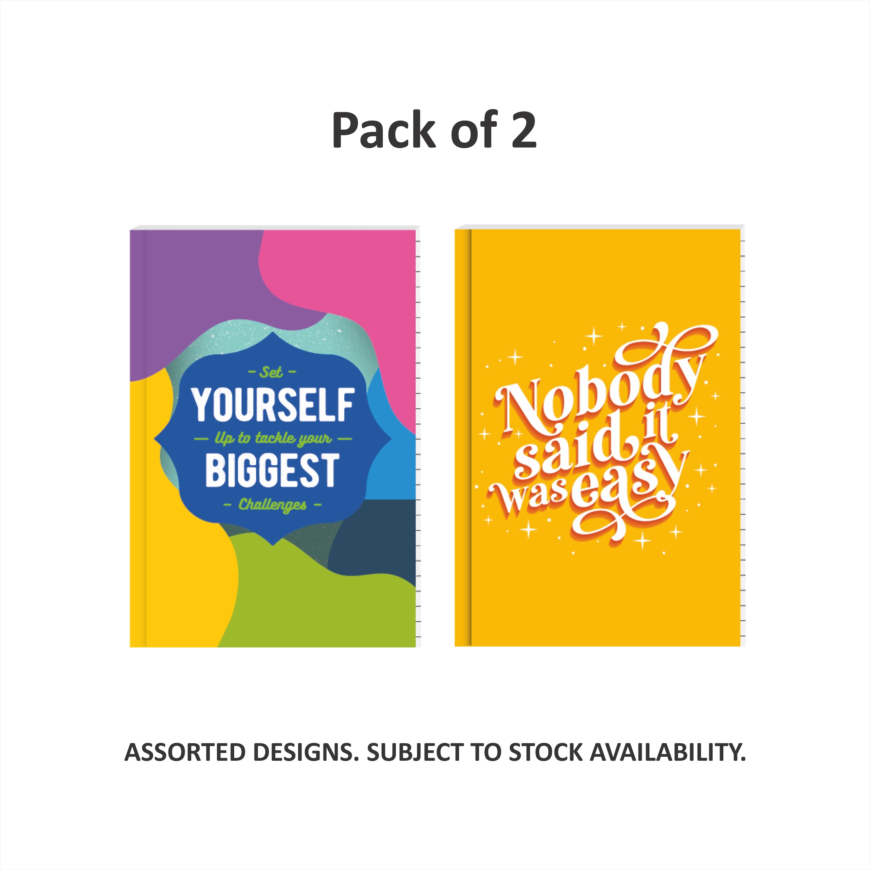 Shape Case Bound Notes- A5 Size, 192 Ruled Pages, Pack of 2