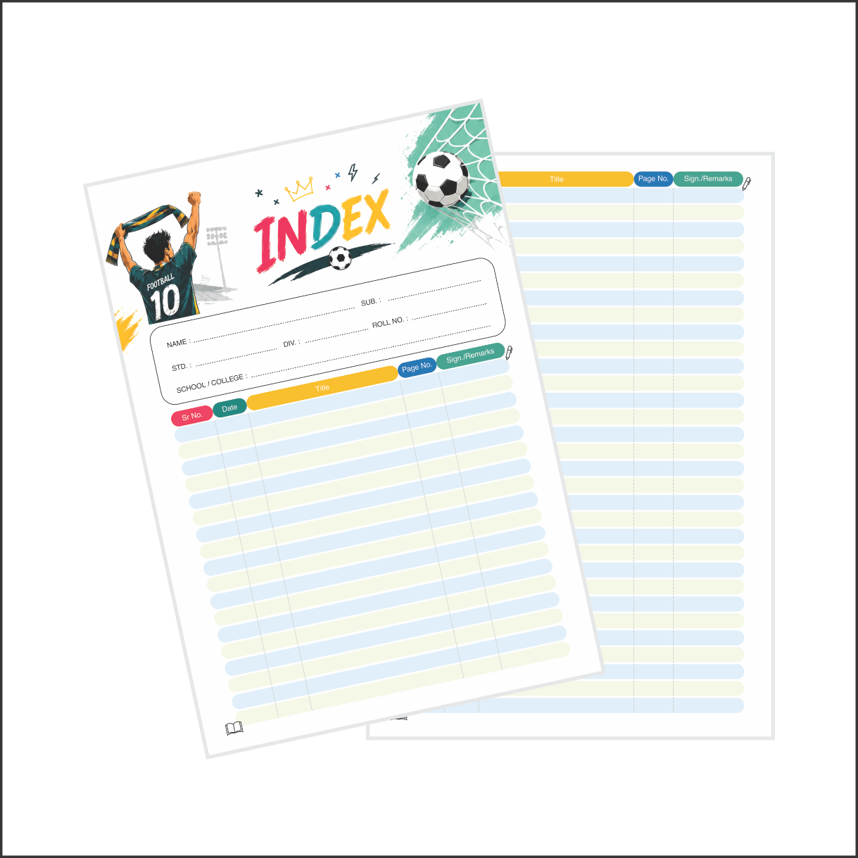 Shape Soccer Notebook - A4 Size, 172 Ruled Pages, Pack of 3