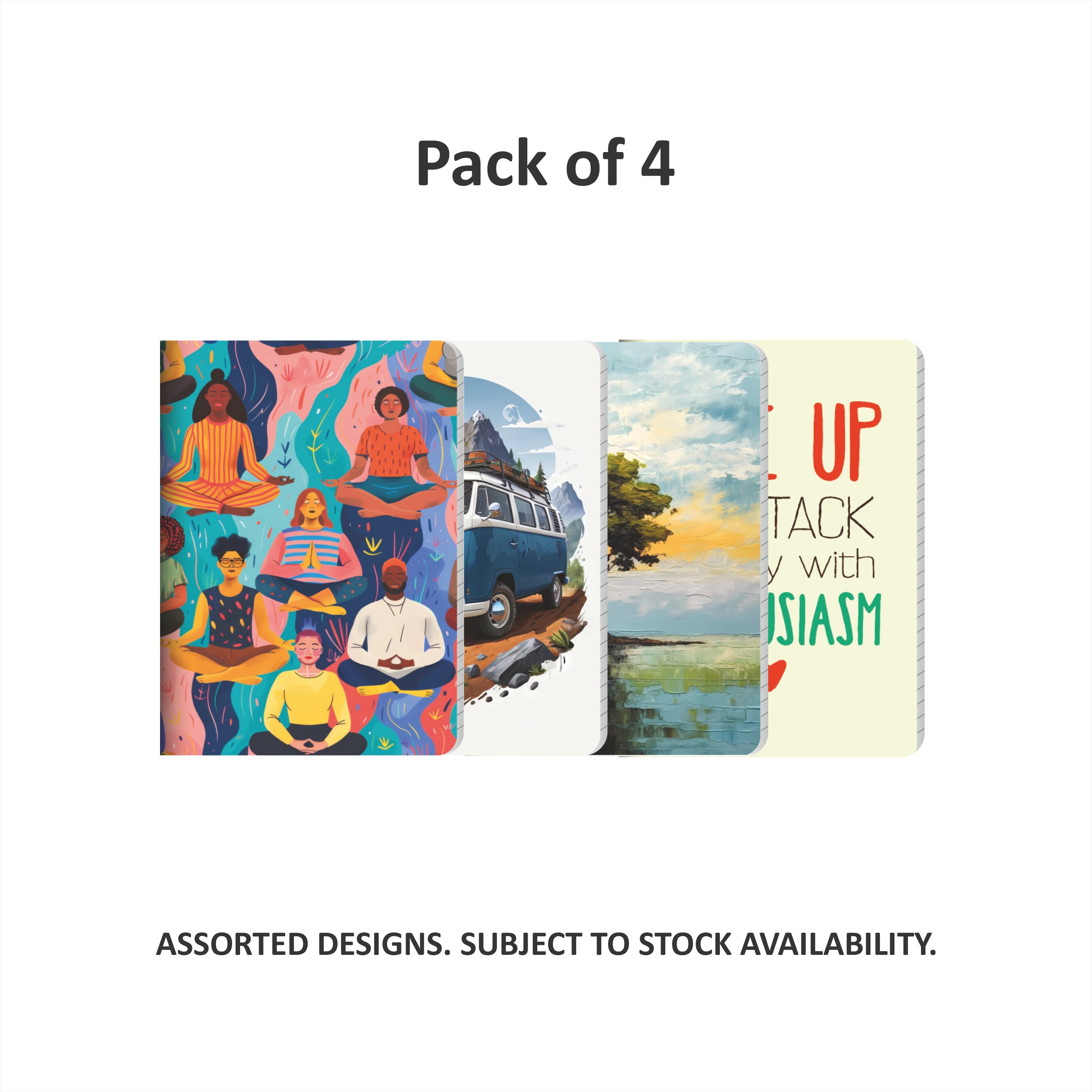 Shape Softbound Notes - A6 Size, 192 Ruled Pages, Pack of 4