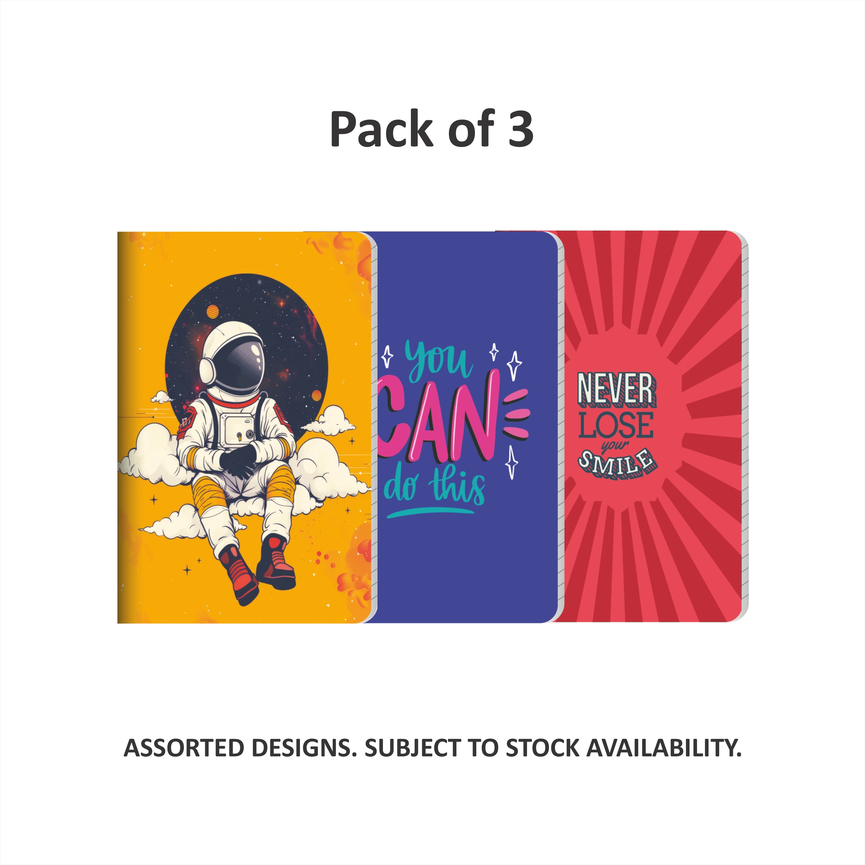 Shape Soft Bound Notes- B6 Size, 192 Ruled Pages, Pack of 3