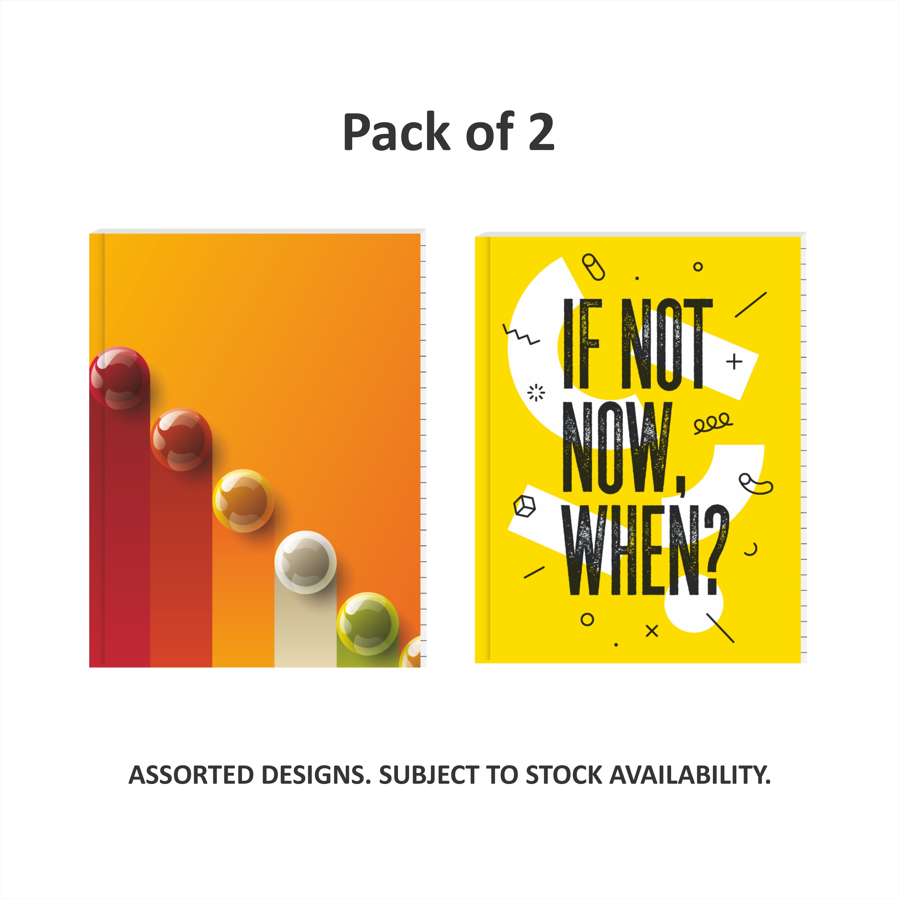 Shape Case Bound Notes - B5 Size, 124 Ruled Pages, Pack of 2