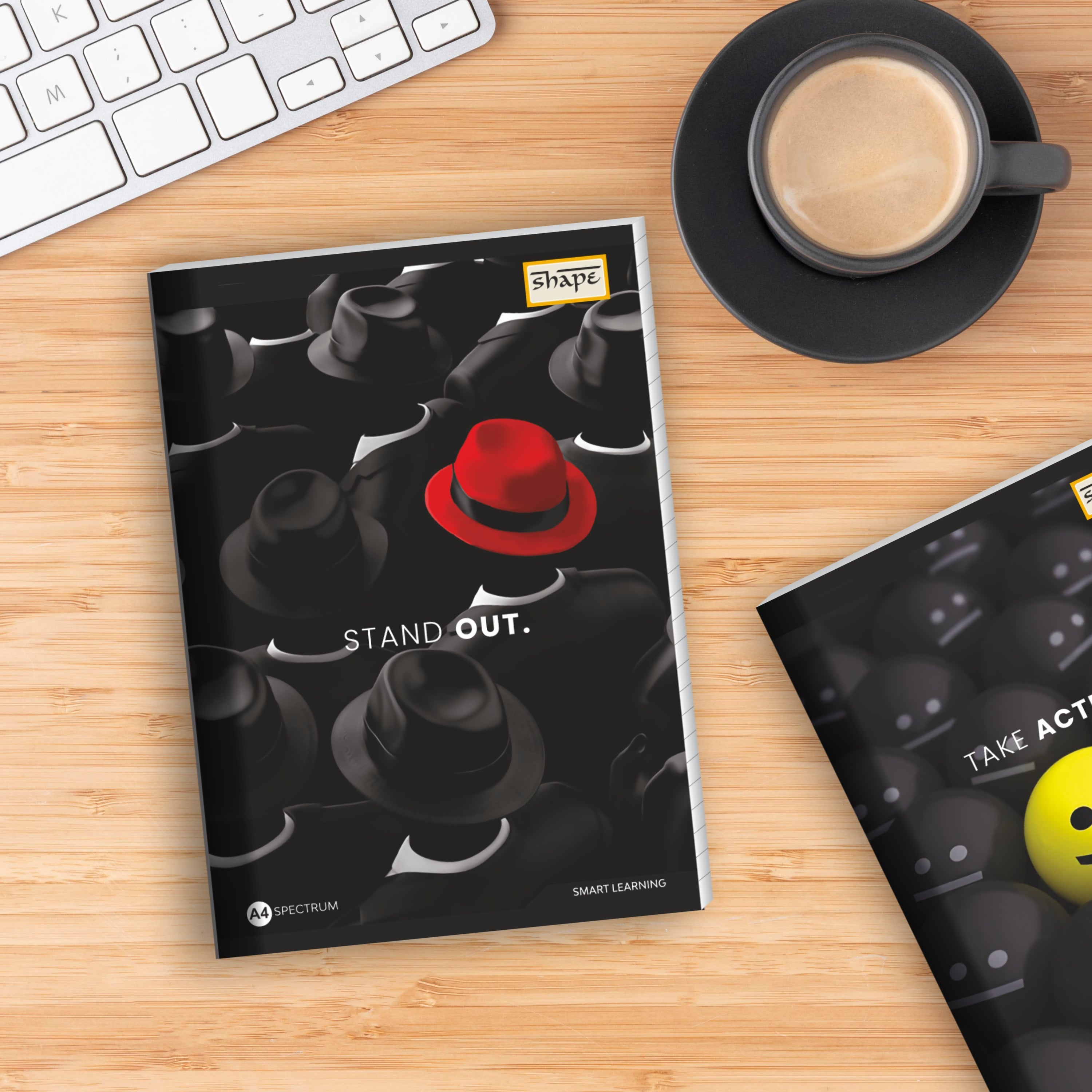 Shape Sprectrum Notebook - A4 Size, 172 Ruled Pages, Pack of 6