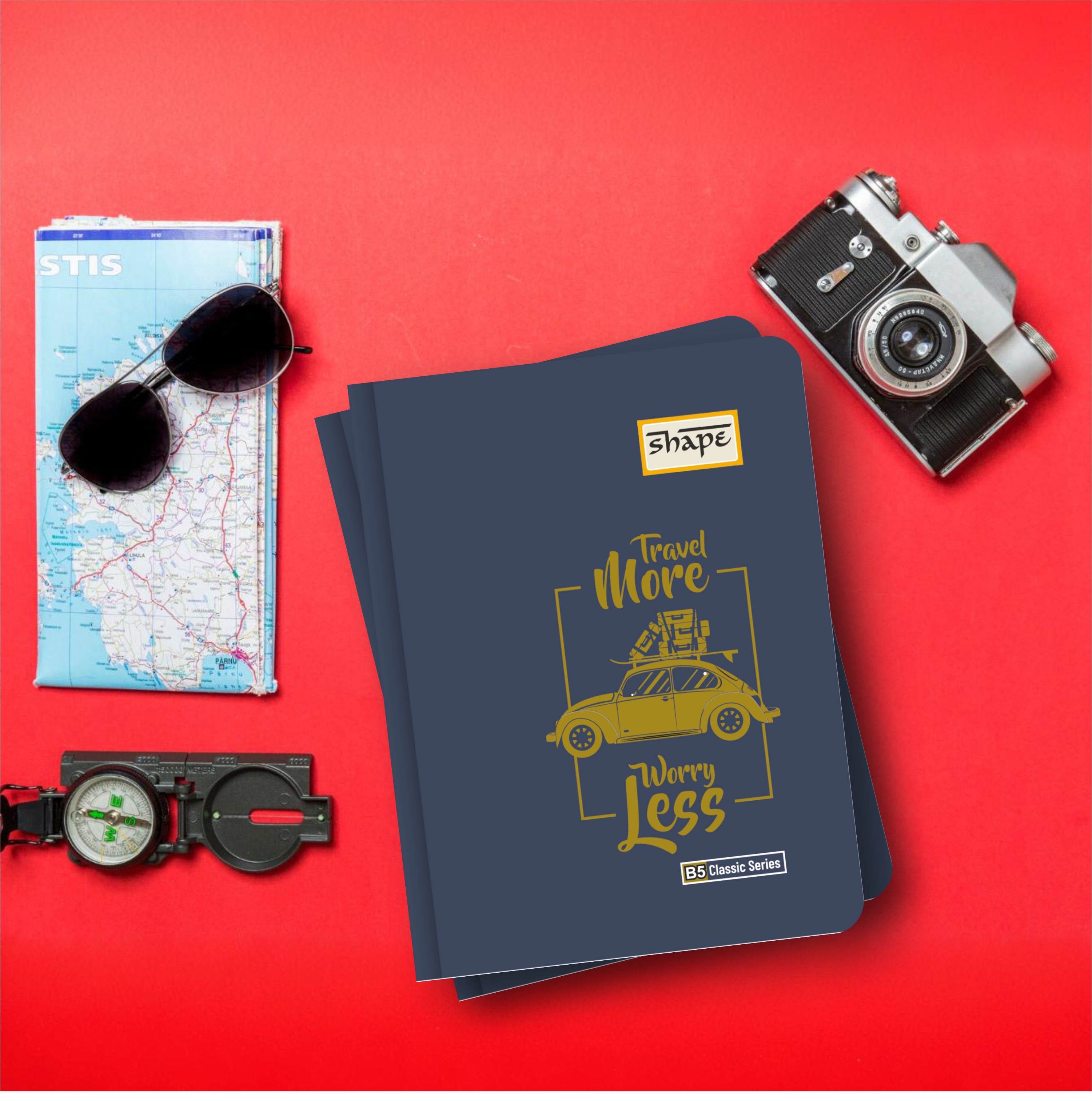 Shape Classic Notes- B5 Size, 192 Ruled Pages, Natural Shade, Pack of 2