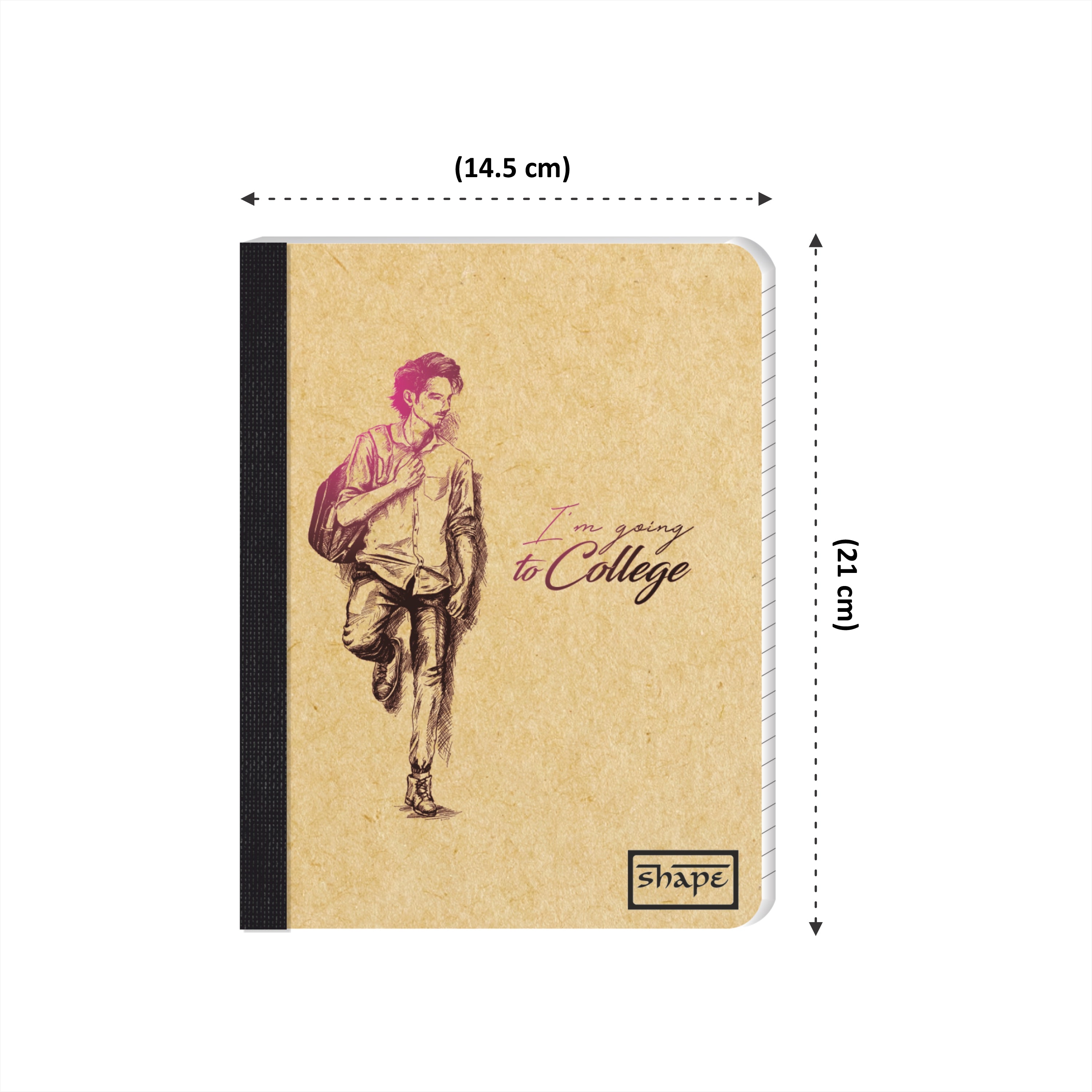 Shape Krafto Notes - A5 Size, 160 Ruled Pages, Natural Shade, Pack of 2