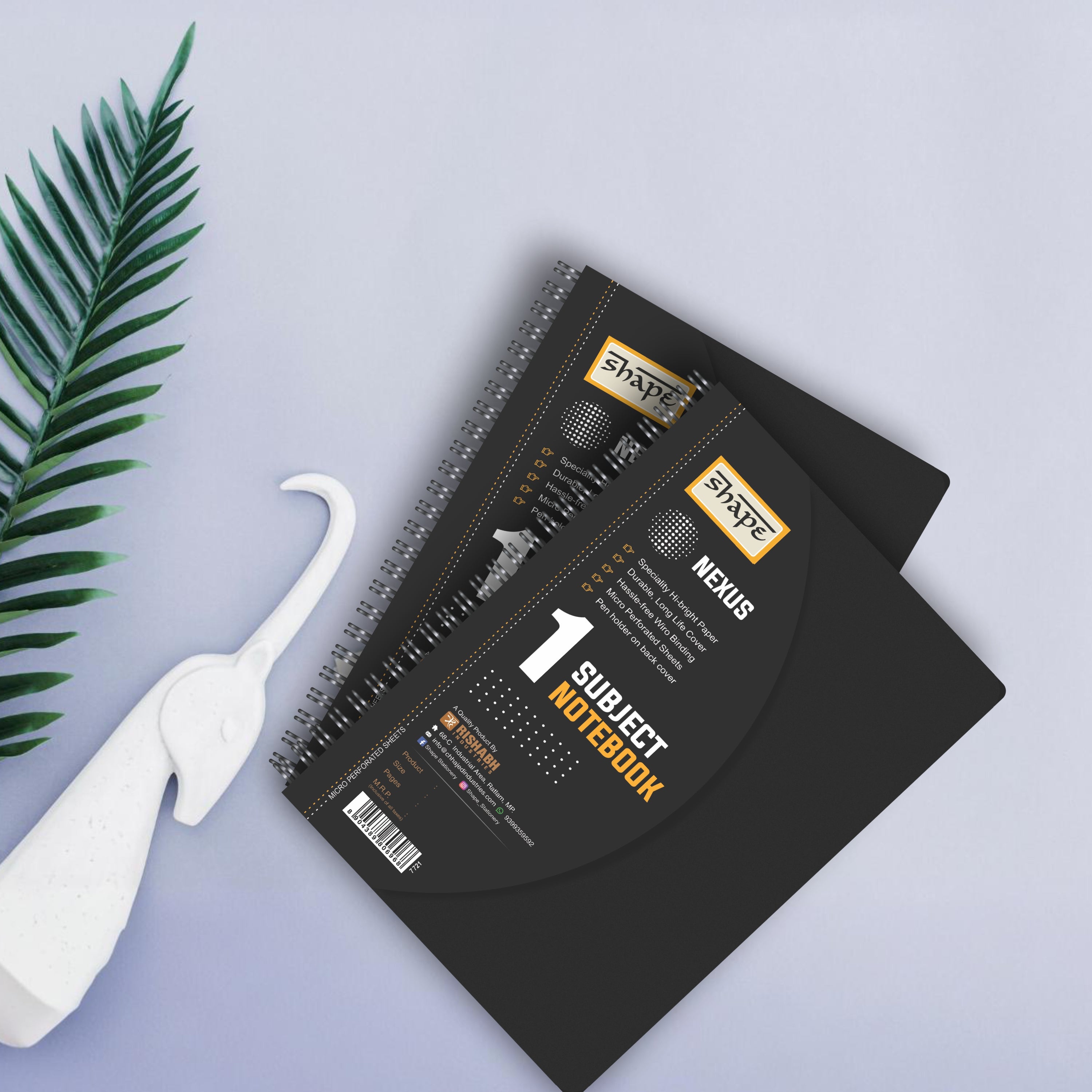 Shape Single Subject Wiro Nexus Plastic Notes - A4 Size, 160 Ruled Pages