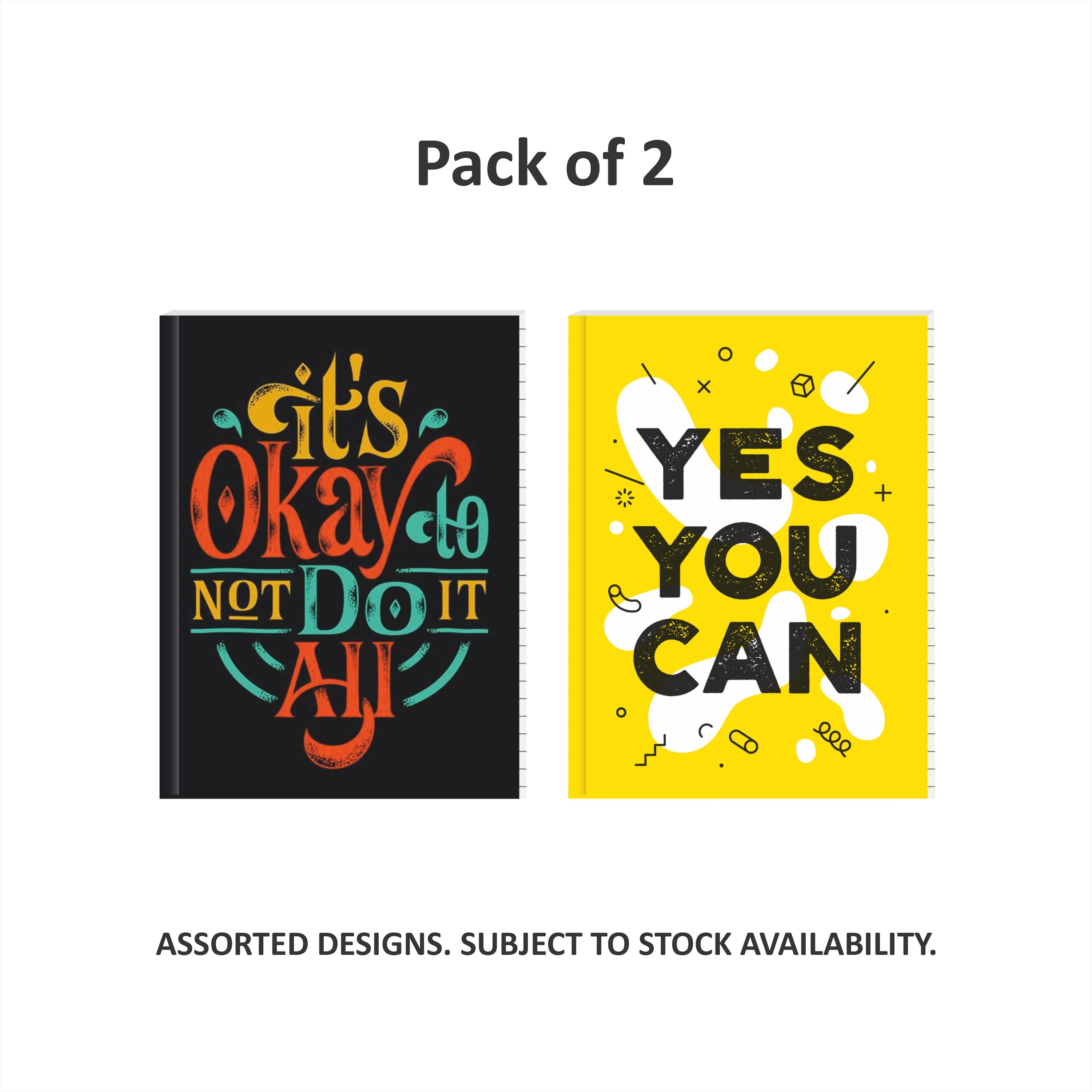 Shape Case Bound Notes- 18*24 Size, 192 Ruled Pages, Pack of 2