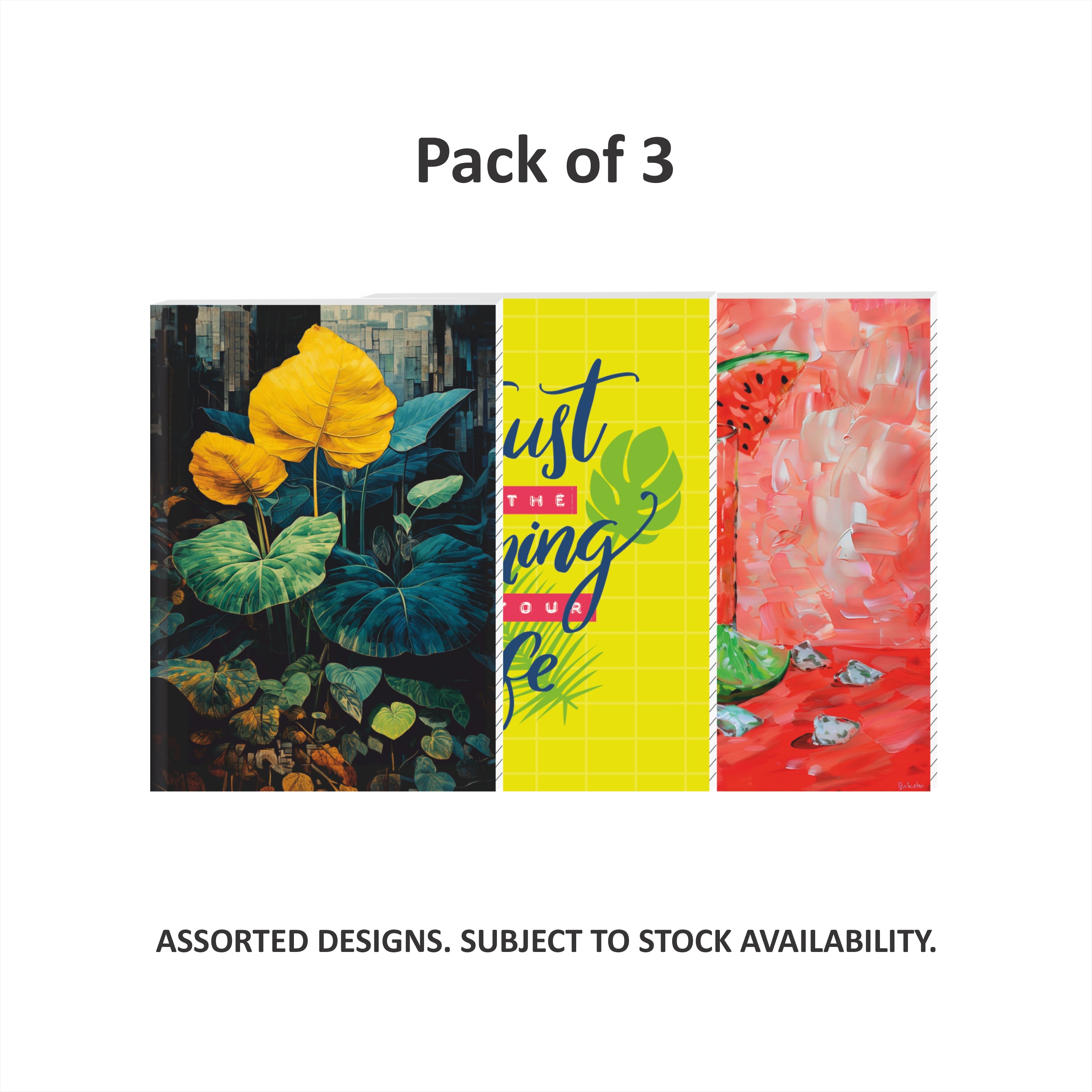 Shape Case Bound Notes- A6 Size, 192 Ruled Pages, Pack of 3