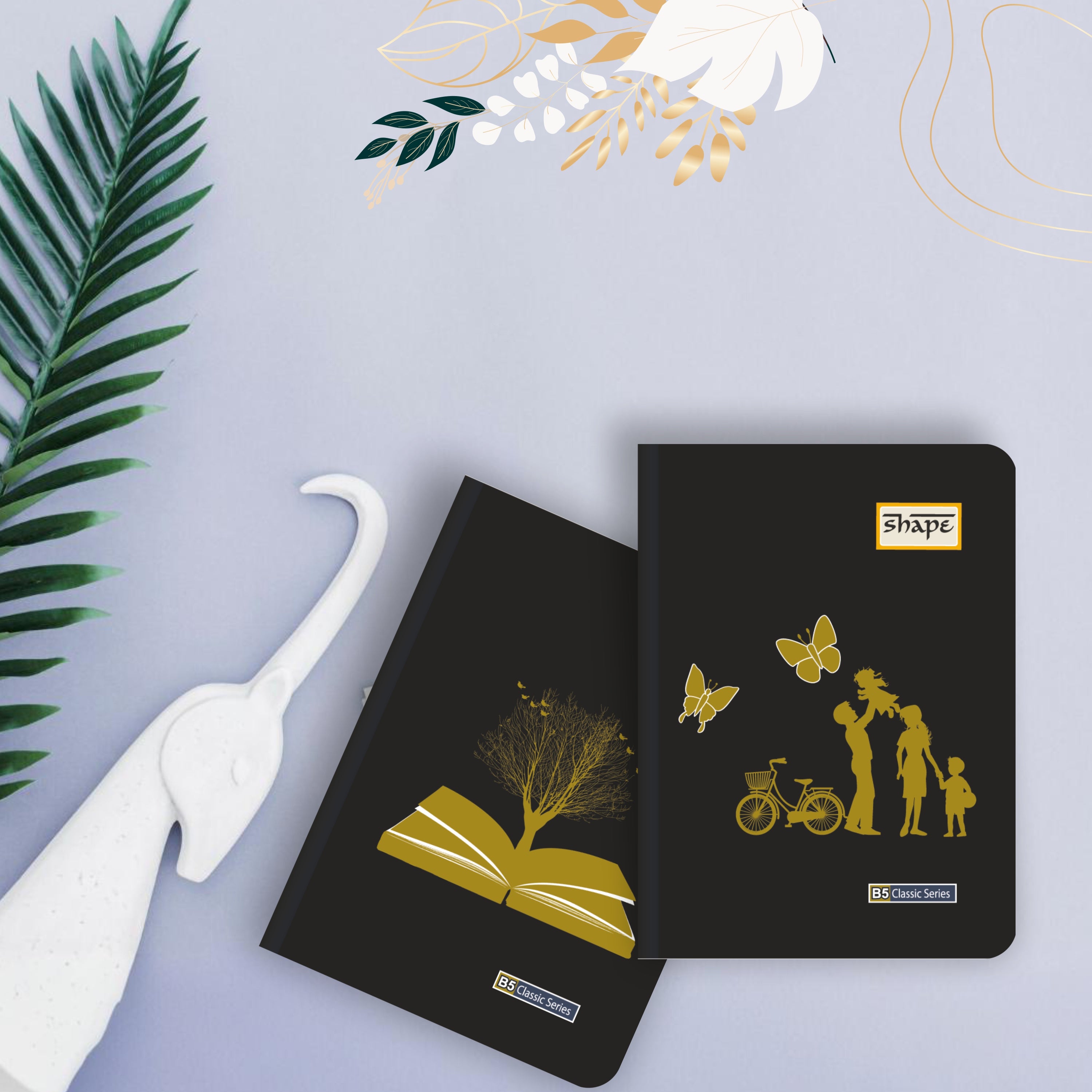 Shape Classic Notes- A5 Size, 192 Ruled Pages, Natural Shade, Pack of 2