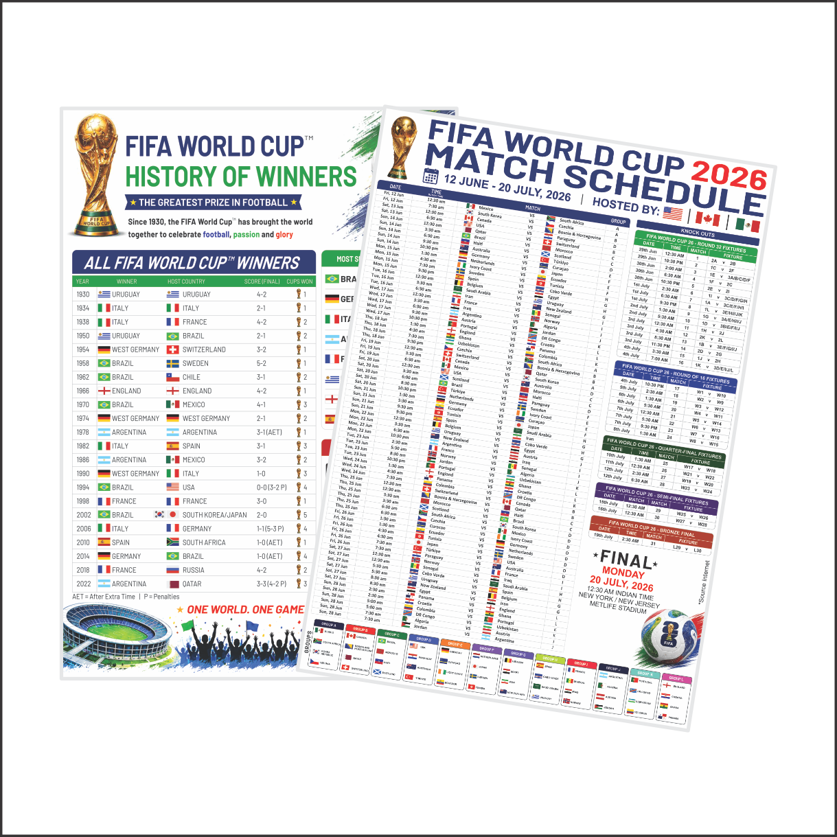 Shape Soccer Notebook - A4 Size, 172 Ruled Pages, Pack of 6