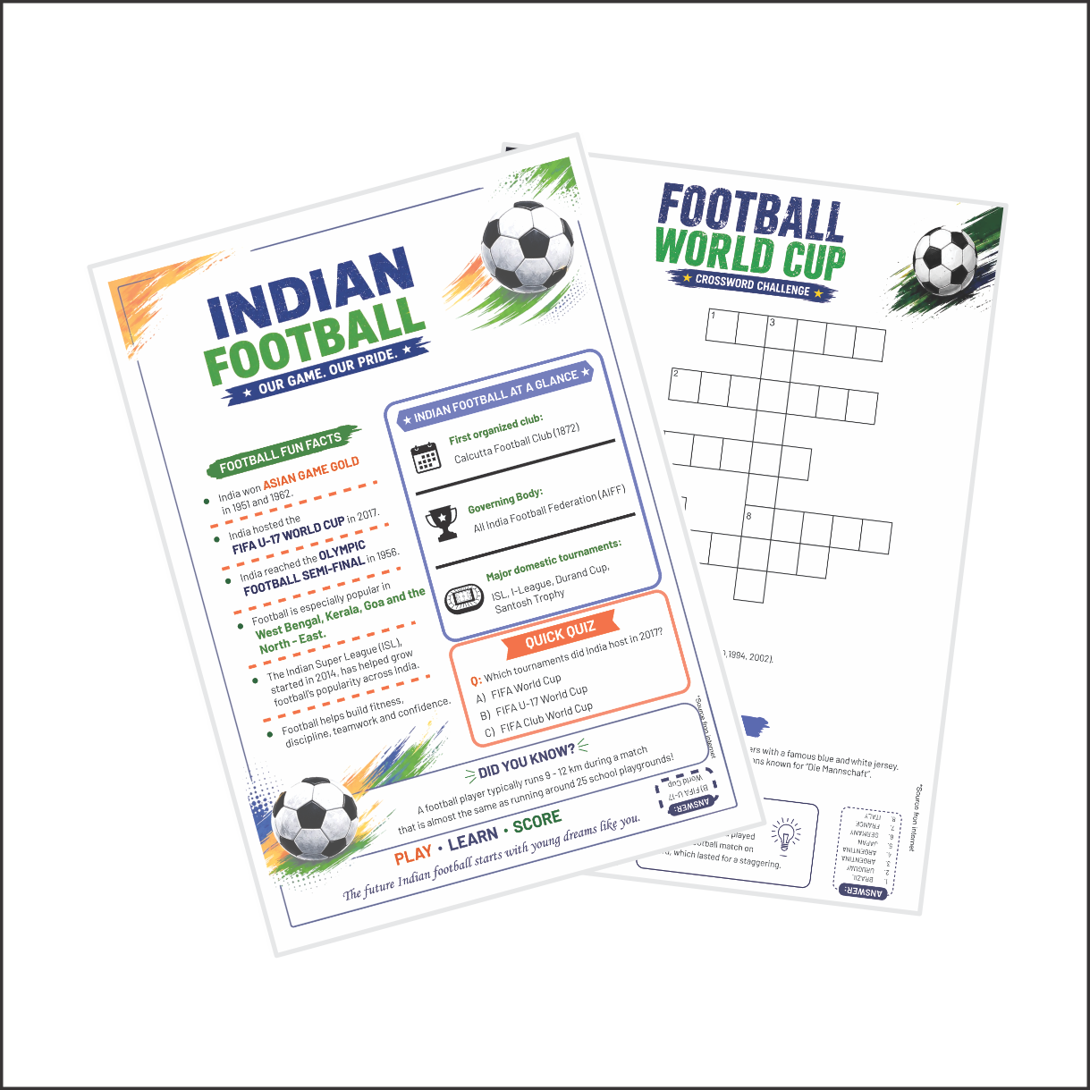 Shape Soccer Notebook - A4 Size, 172 Ruled Pages, Pack of 6